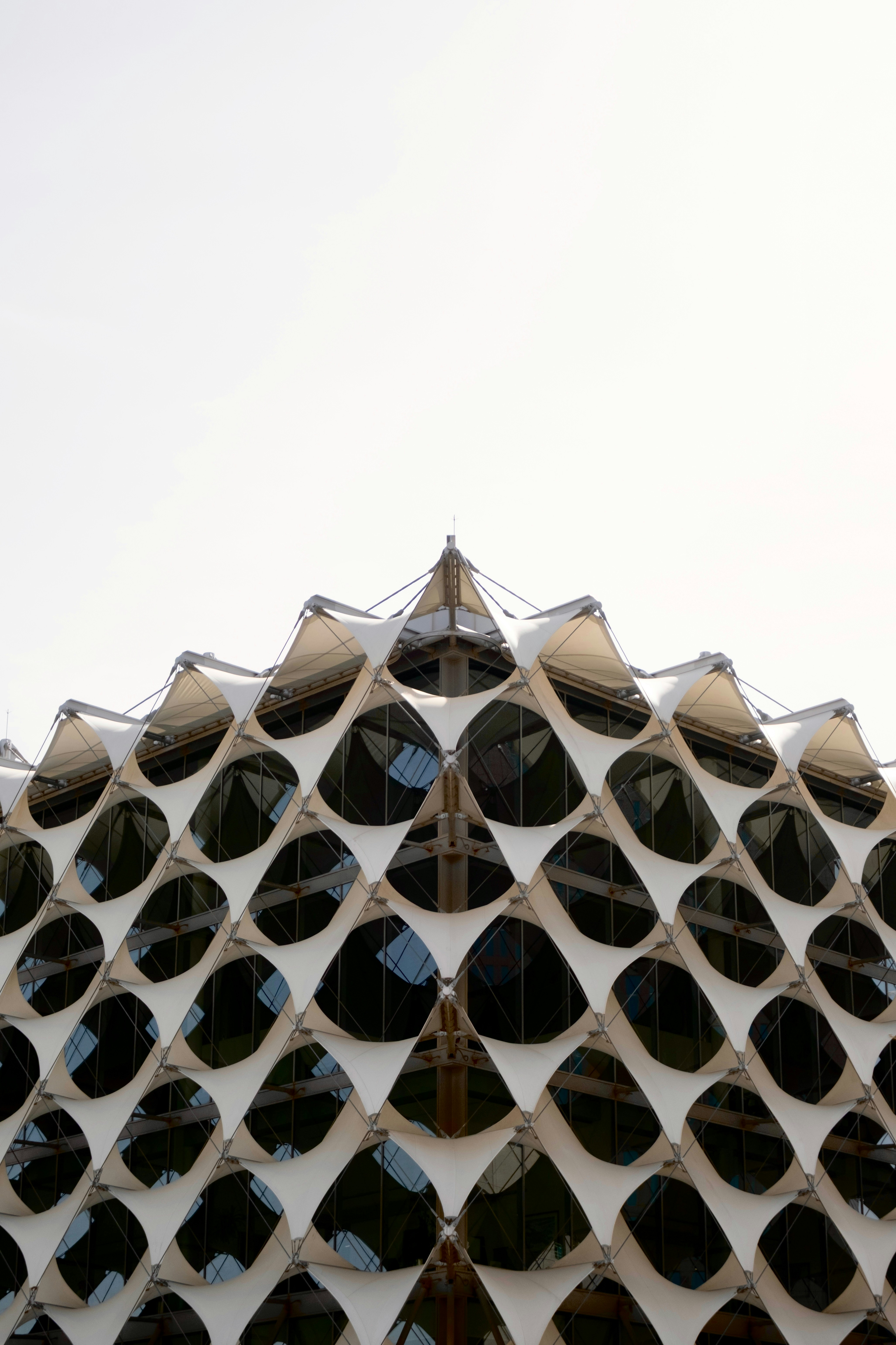 Modern building with a geometric patterned facade