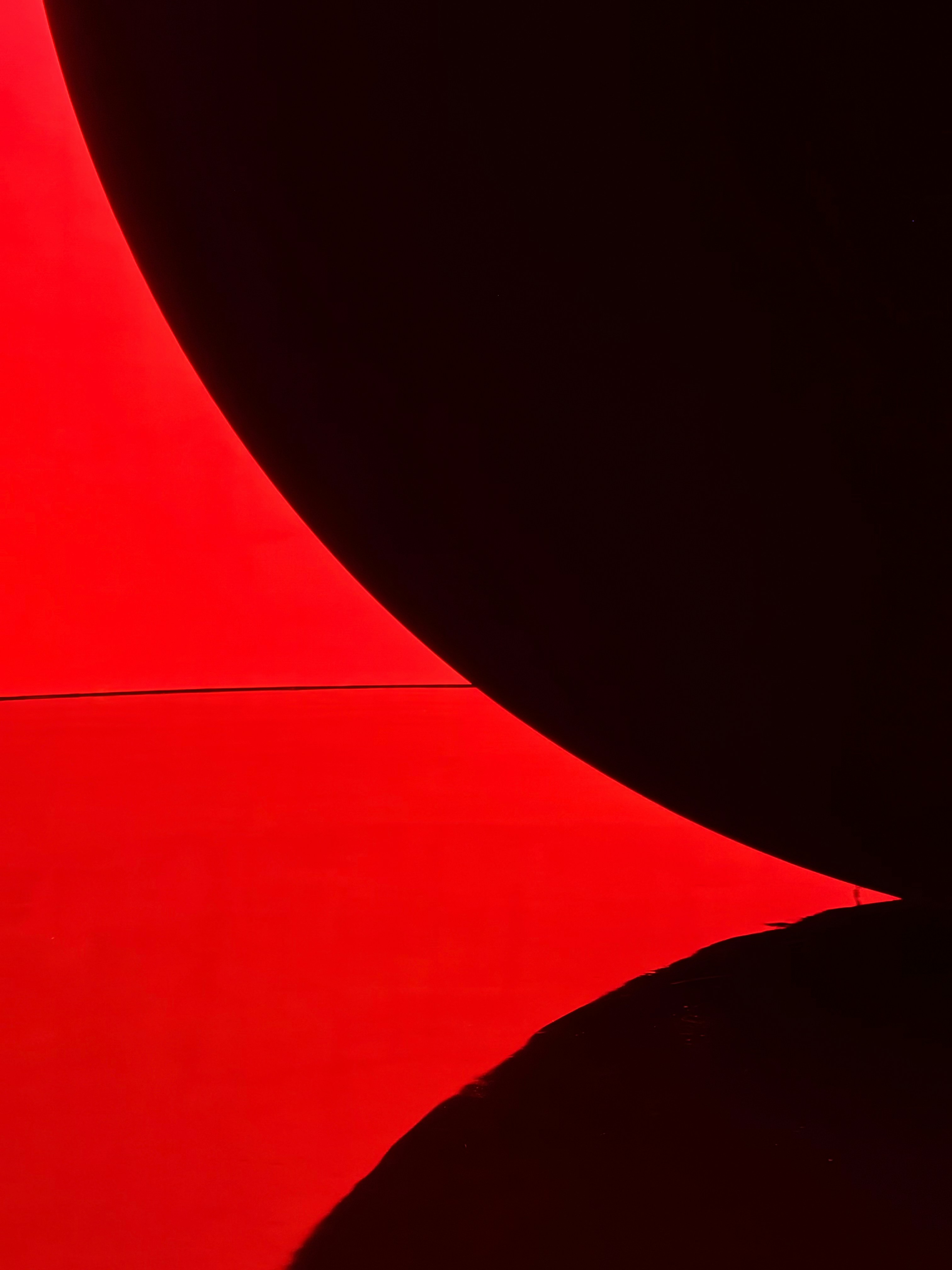 Abstract red and black shapes with curved shapes