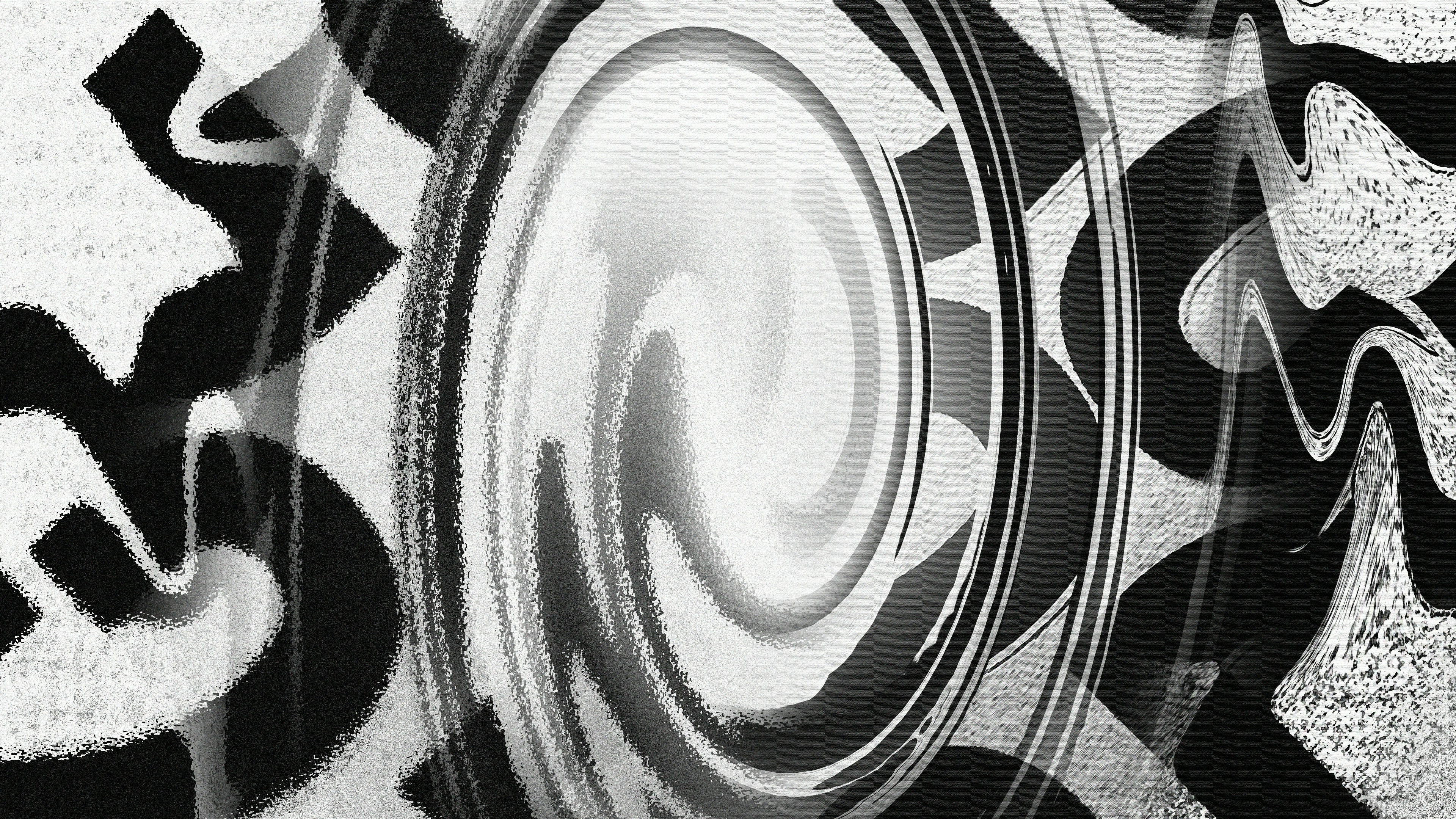 Abstract black and white swirling pattern