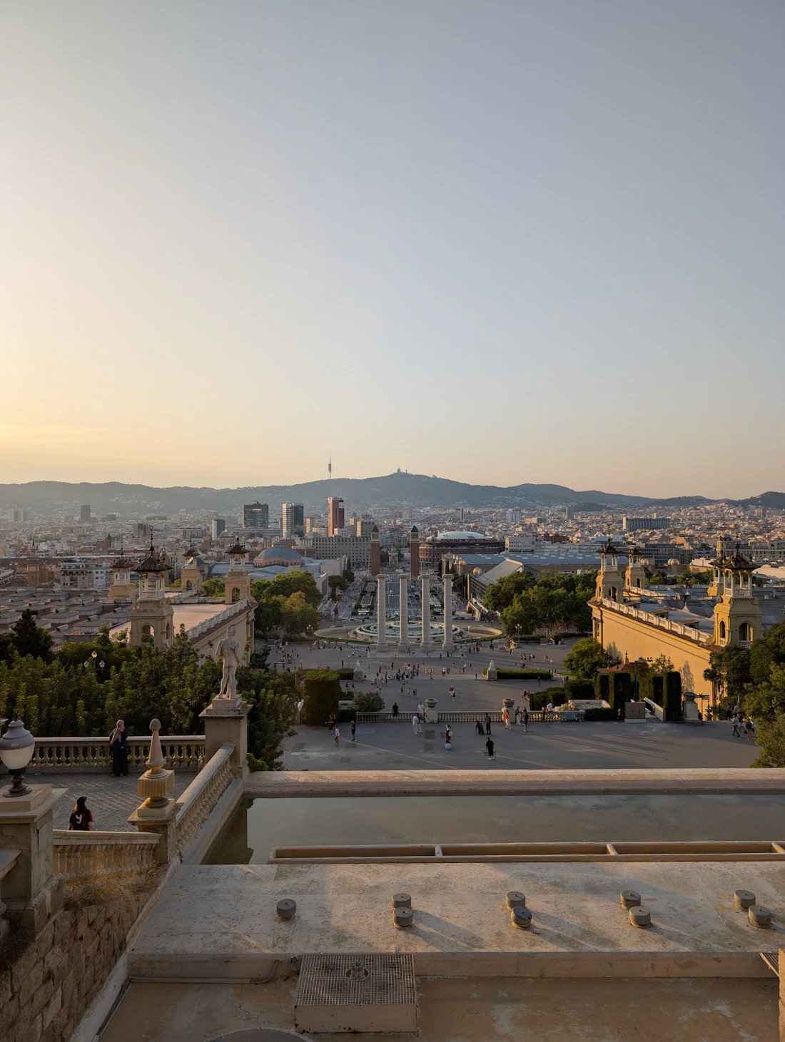 Barcelona in warm Mediterranean evening light