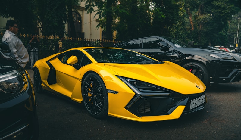 bright yellow sports car for luxury lifestyle