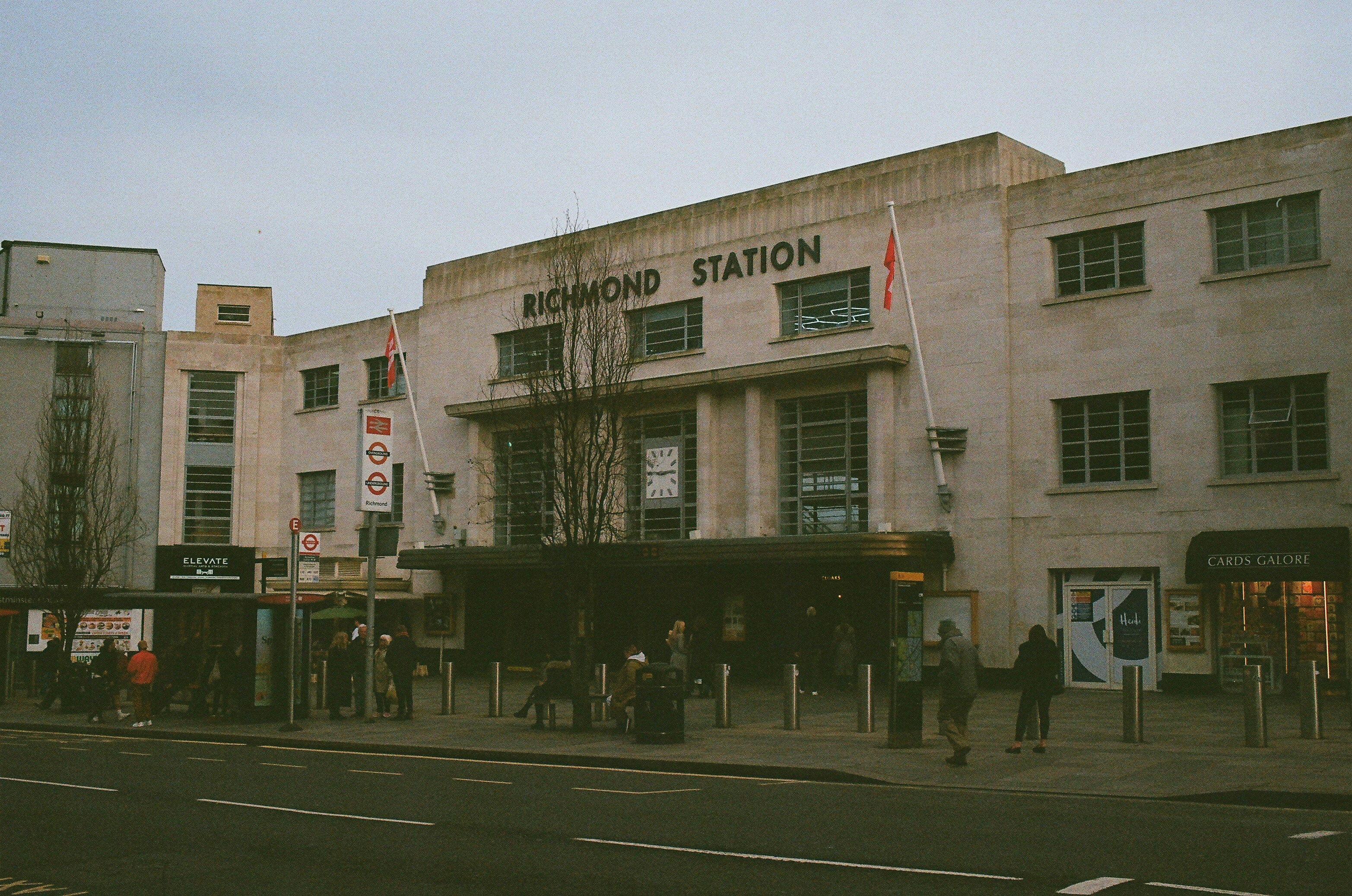 Richmond station building with people outside