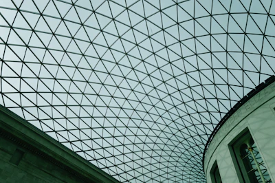 Glass roof of the Great Court at the British Museum, London