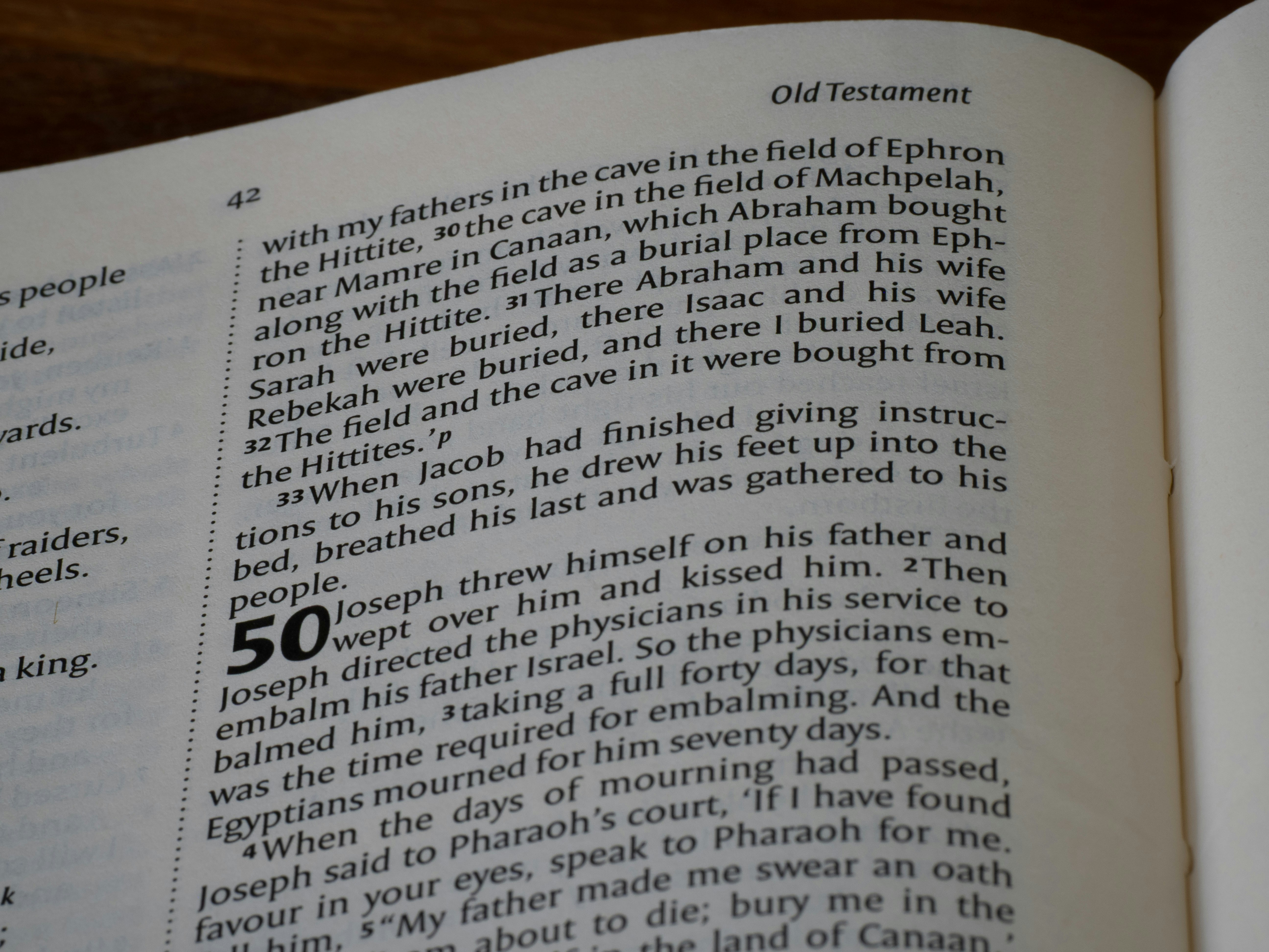 Text from the old testament book of a bible.