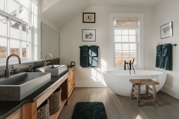 Luxury bathroom with double sinks