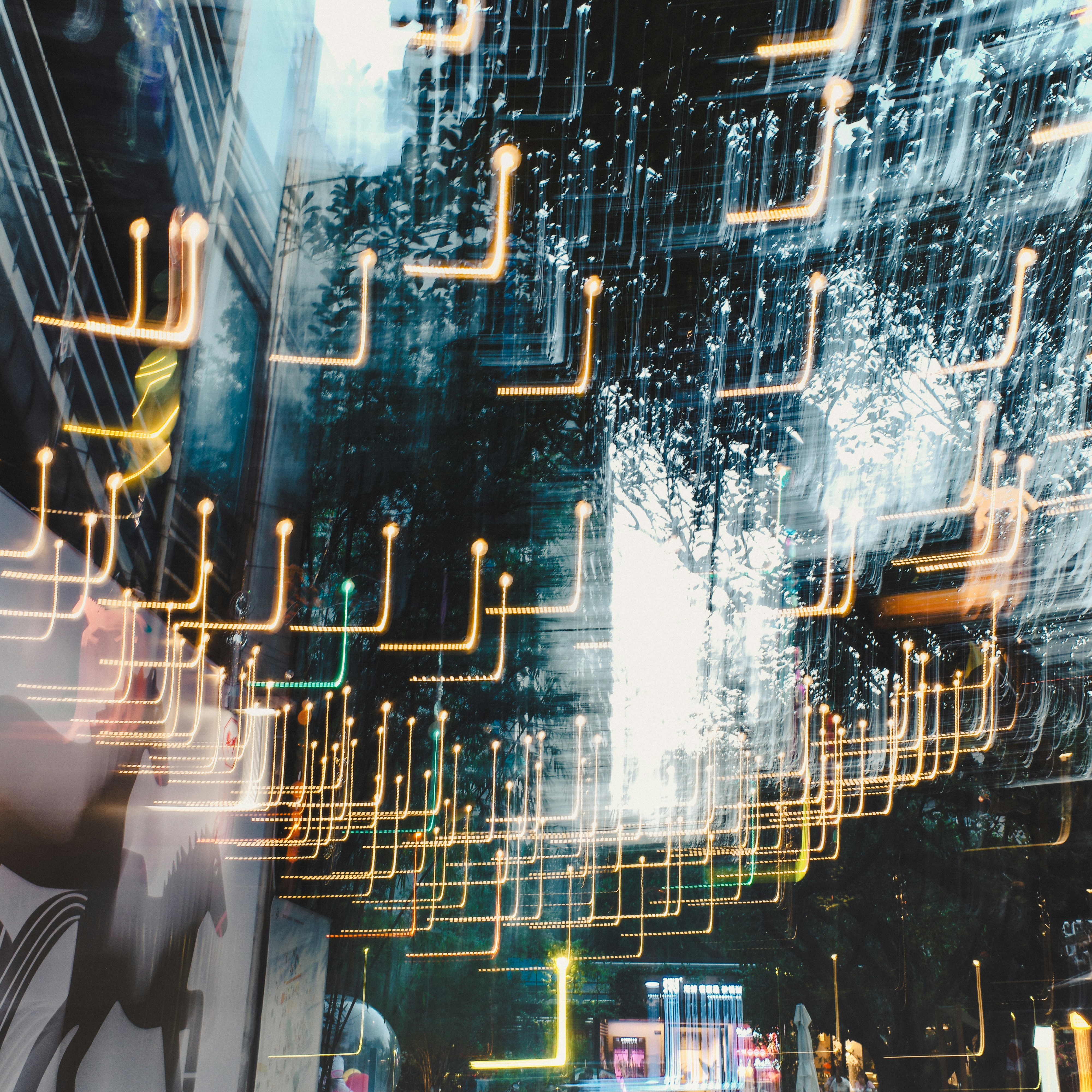 Abstract streaks of light and dark patterns