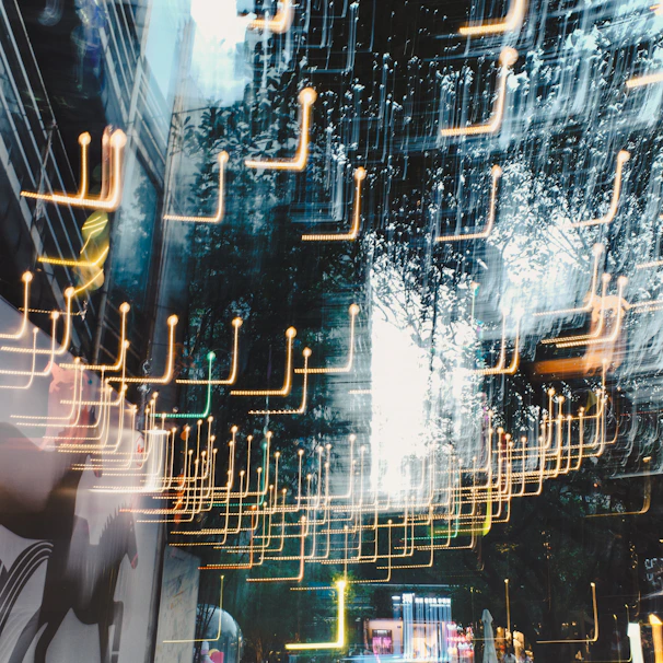 Abstract streaks of light and dark patterns