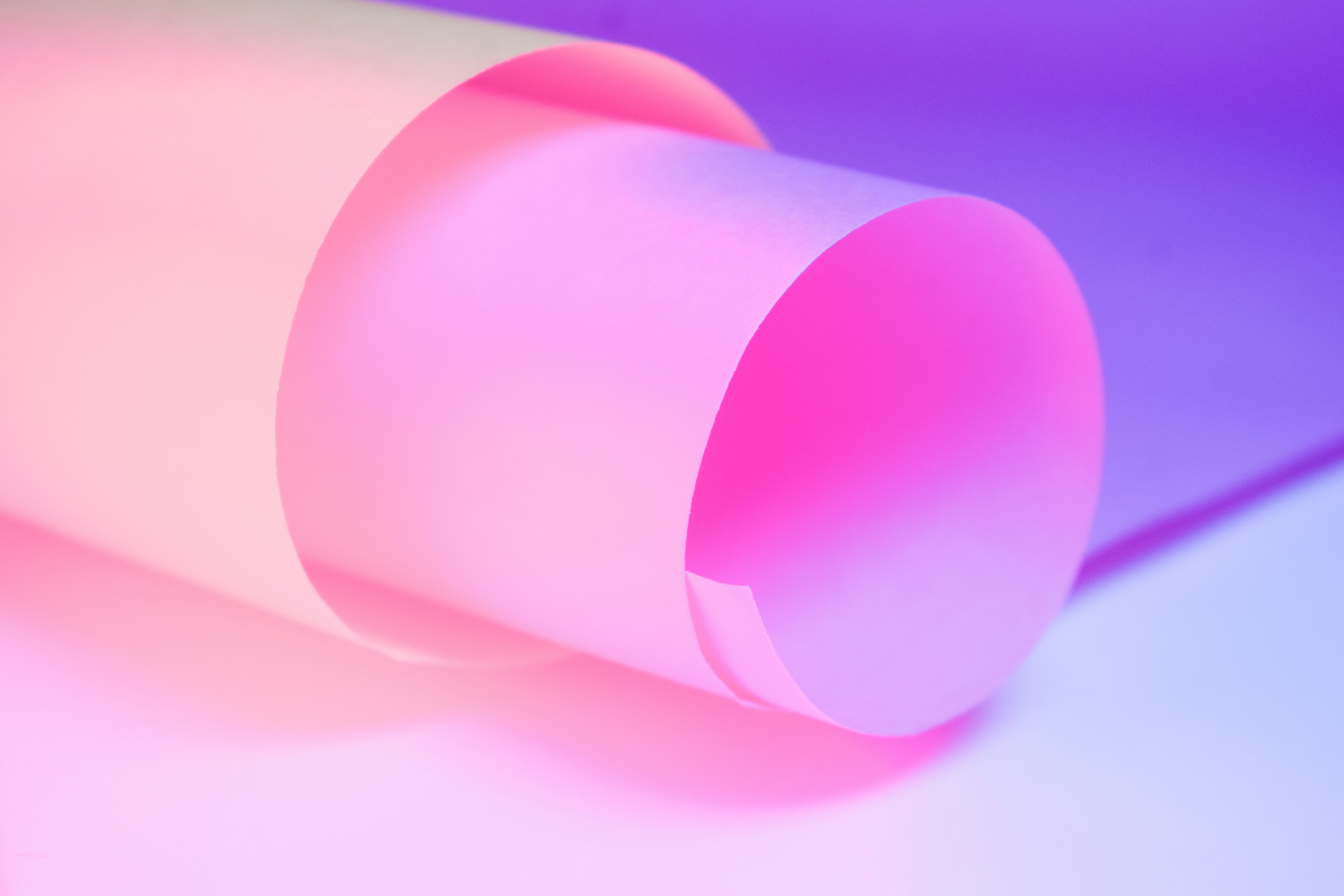 Rolled paper with pink and purple gradient