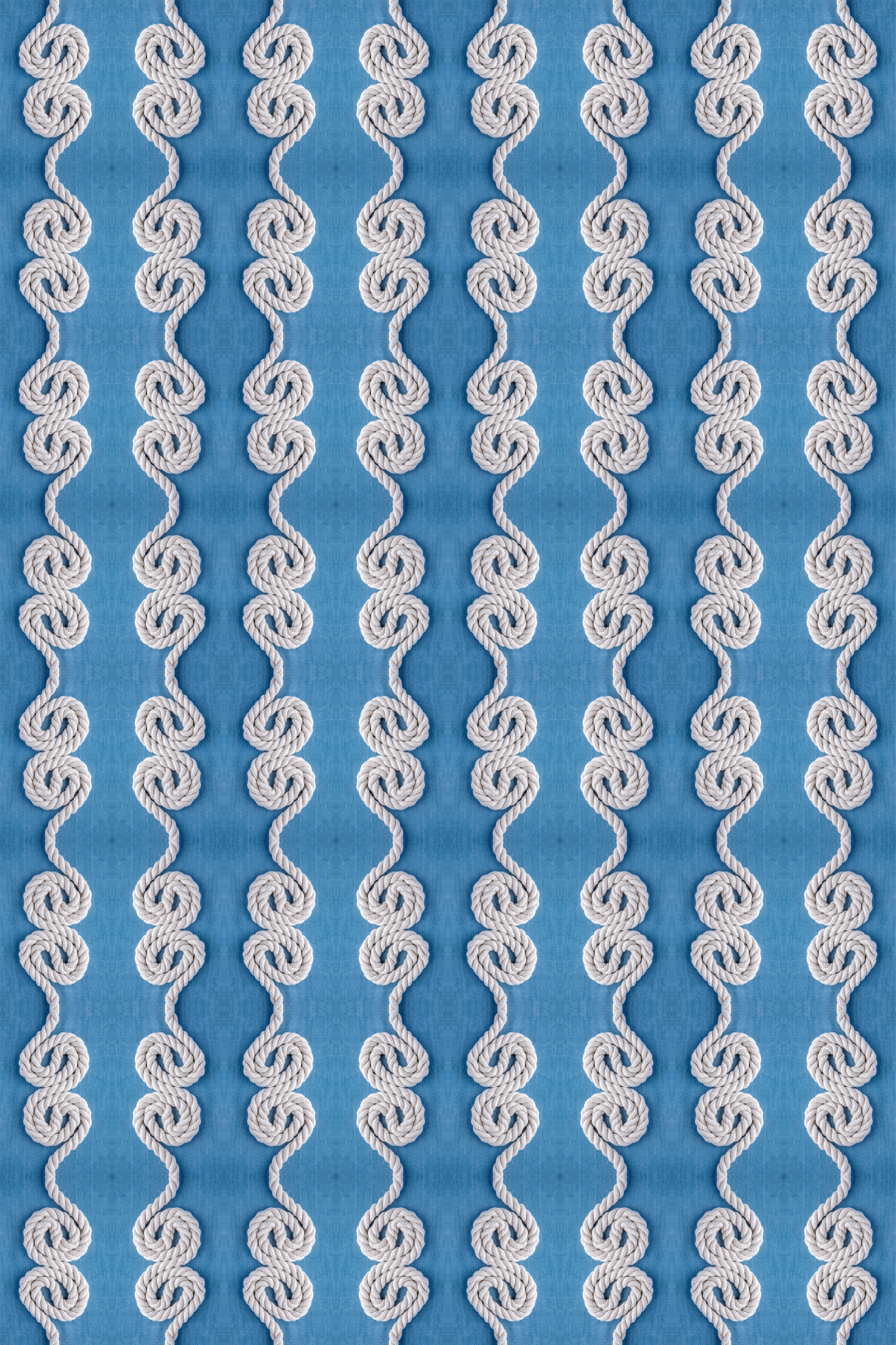 White rope pattern on a blue background