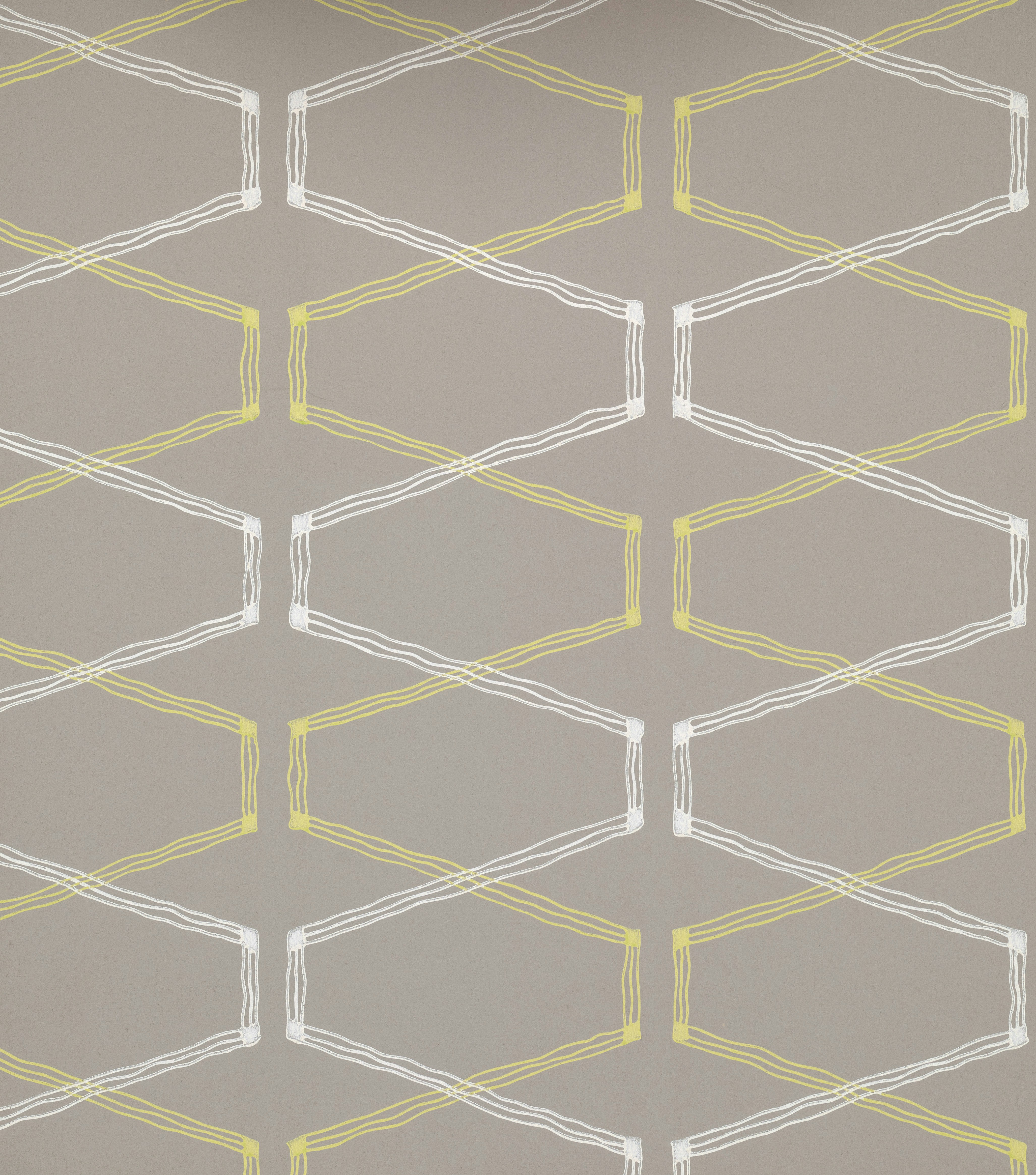 Motivo geometrico con linee bianche e gialle su colore grigio