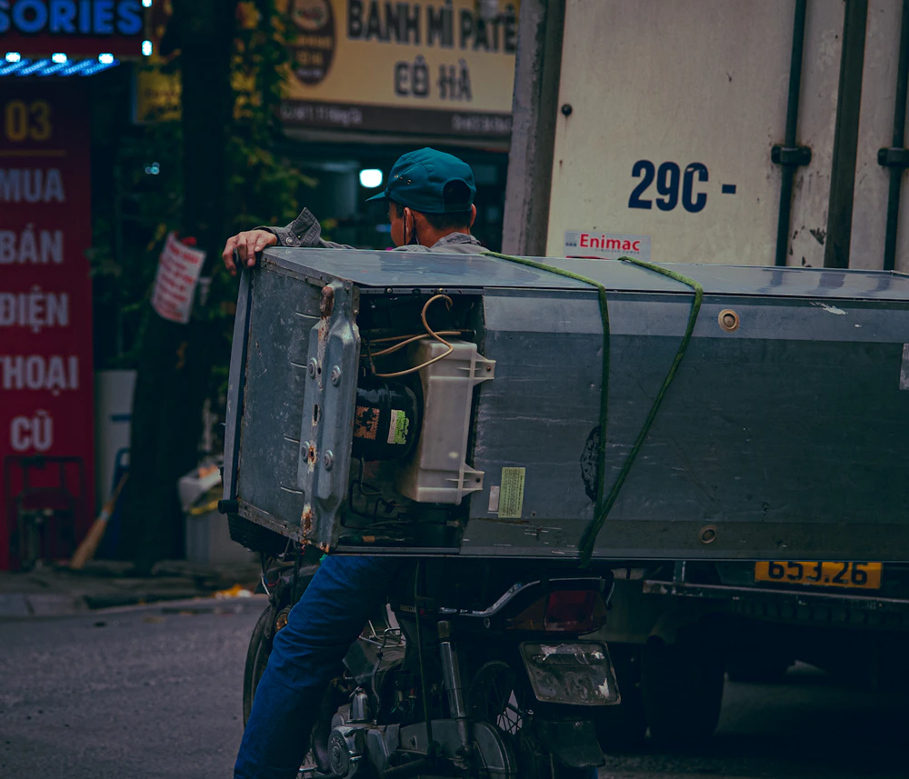 Appliance being delivered