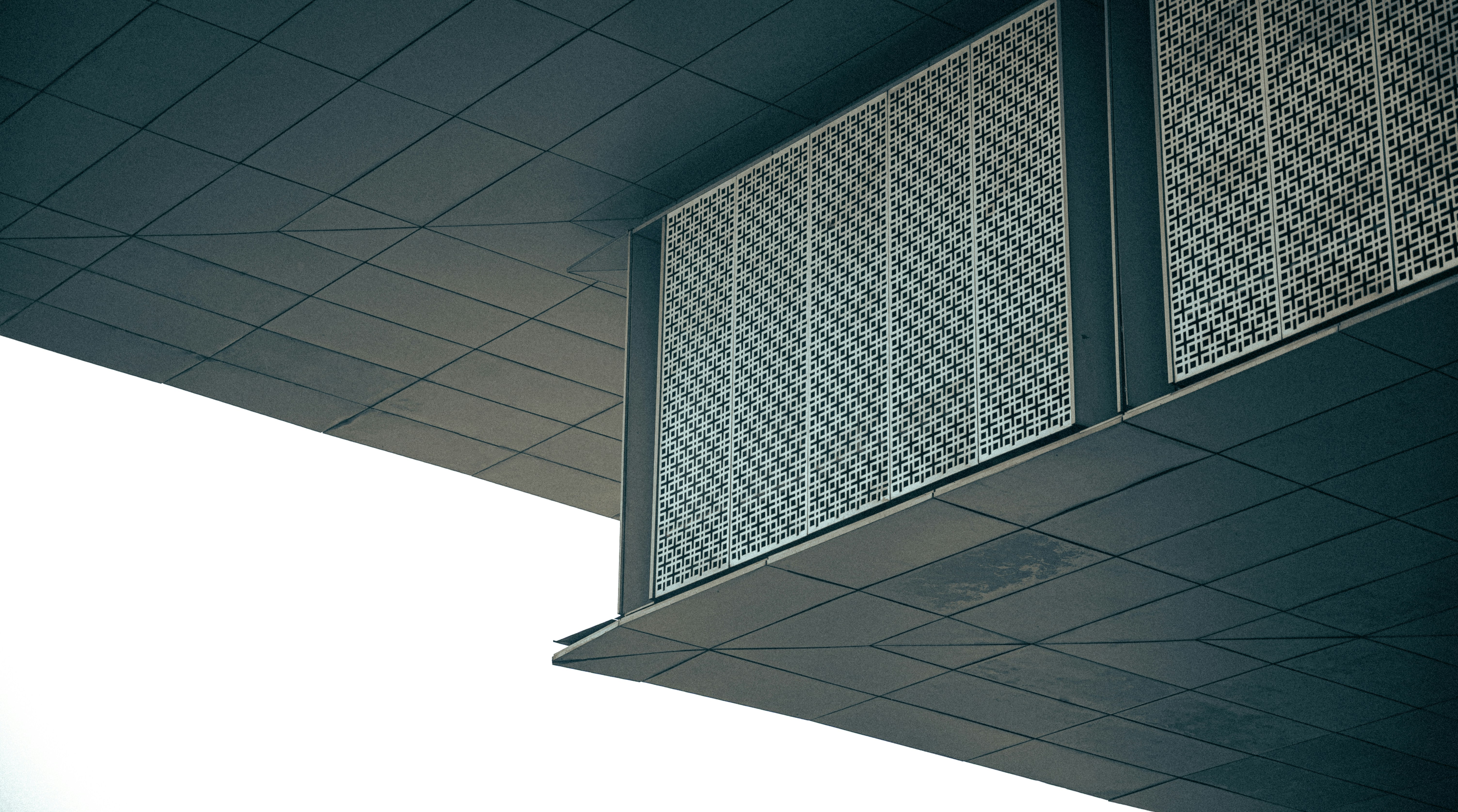 Modern building exterior with geometric patterns