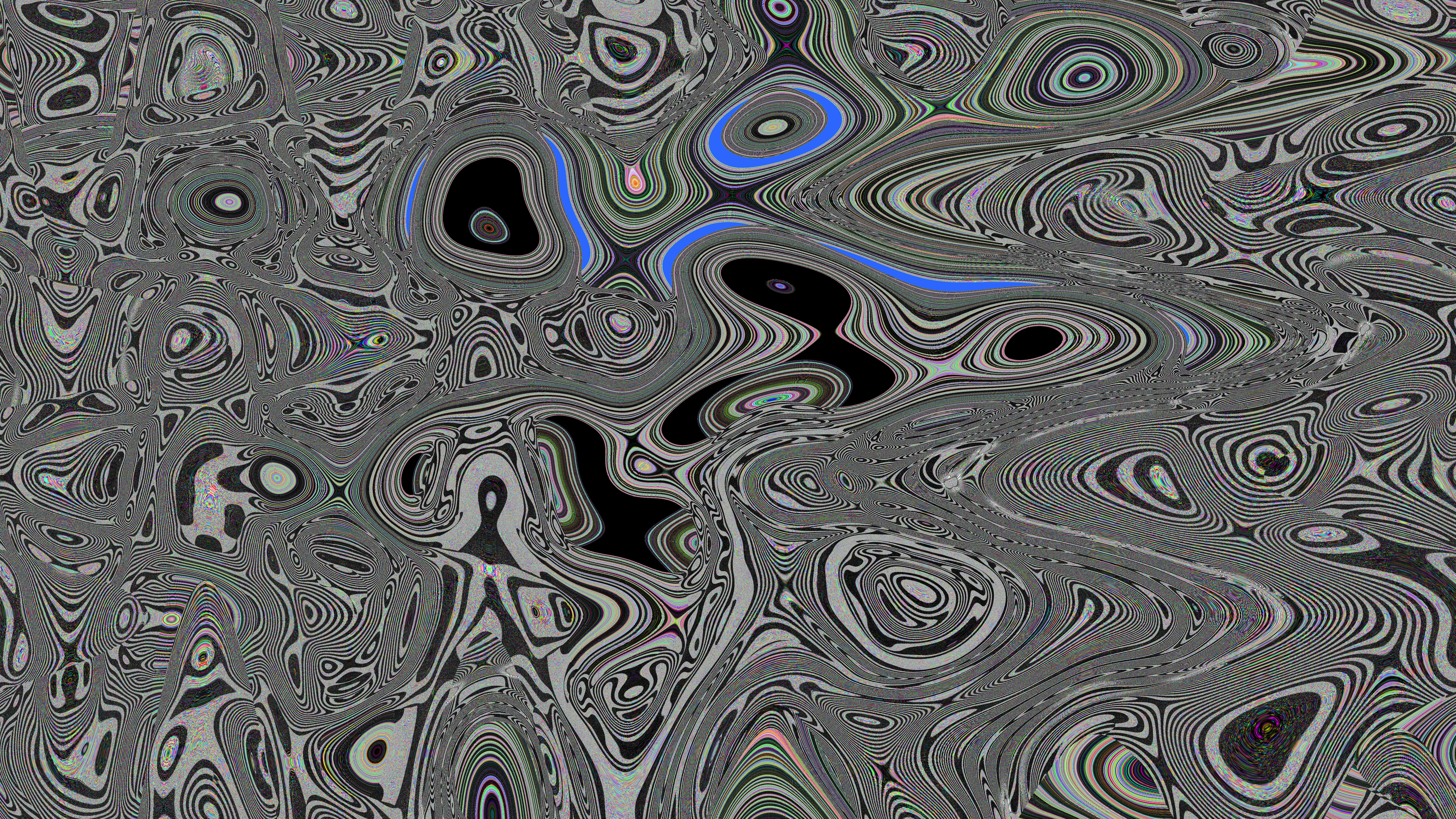 Abstract pattern with gray, black, and blue swirls