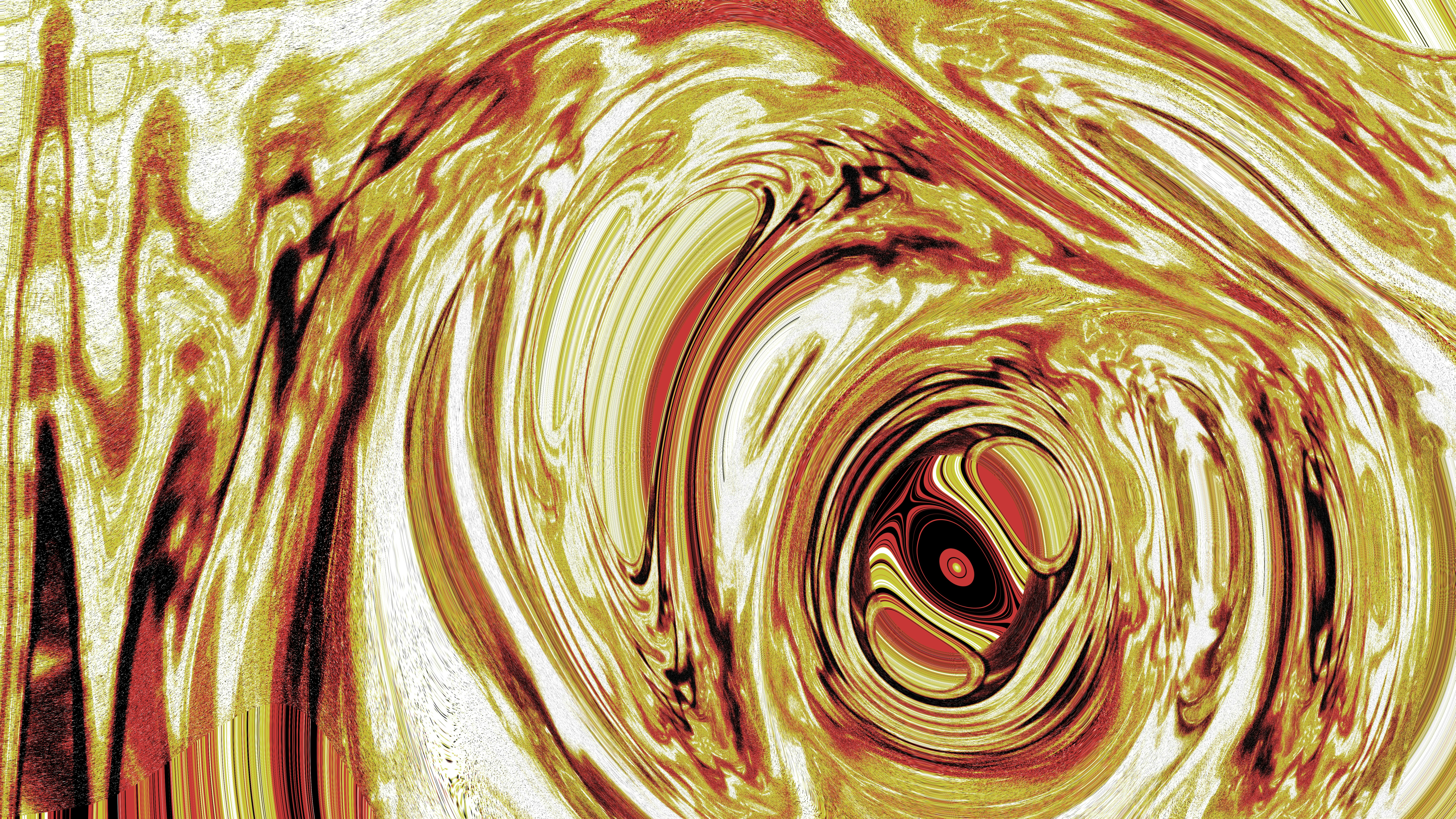 Abstract swirling pattern of gold and red colors