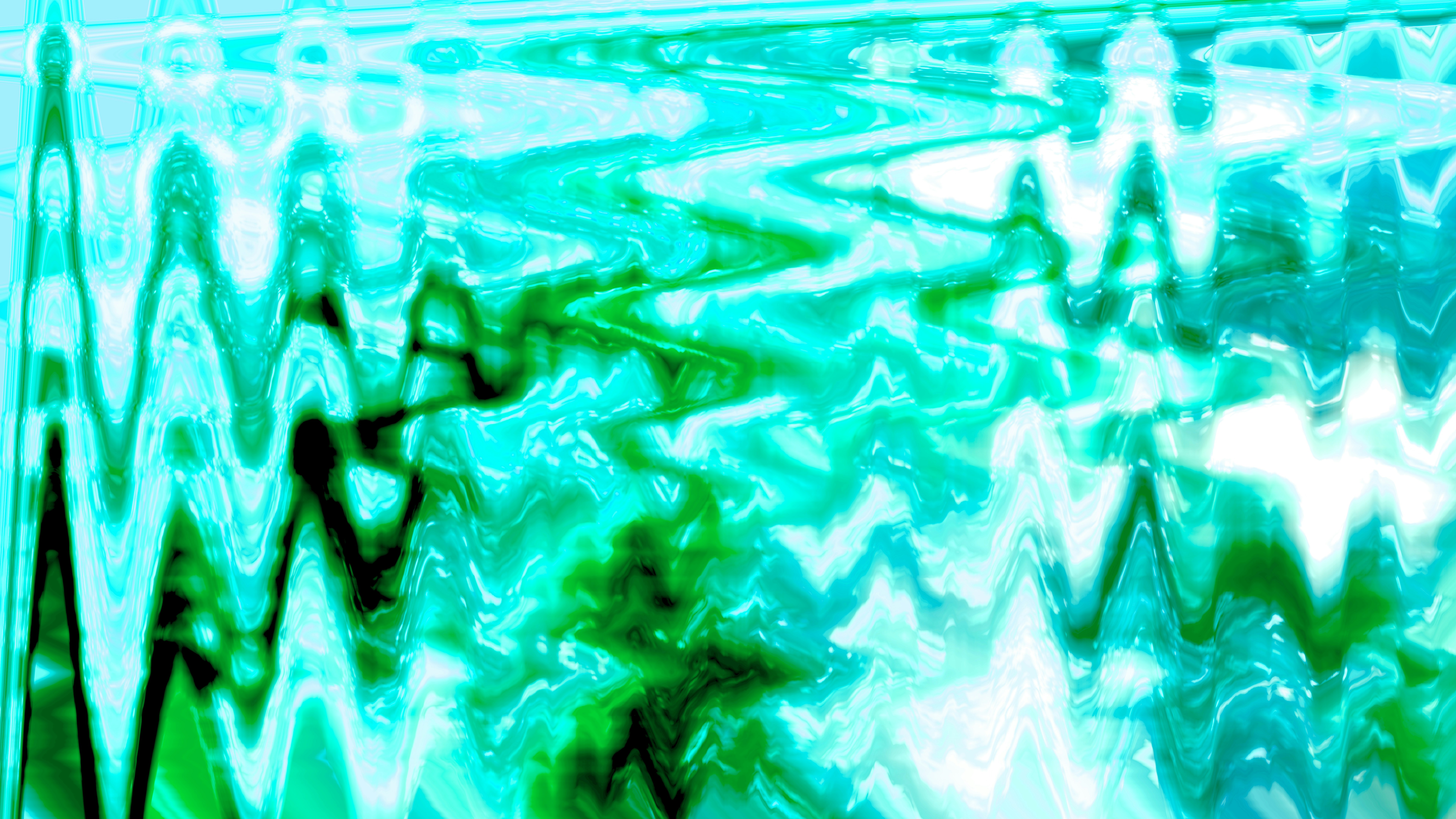 Abstract wavy pattern of turquoise and green