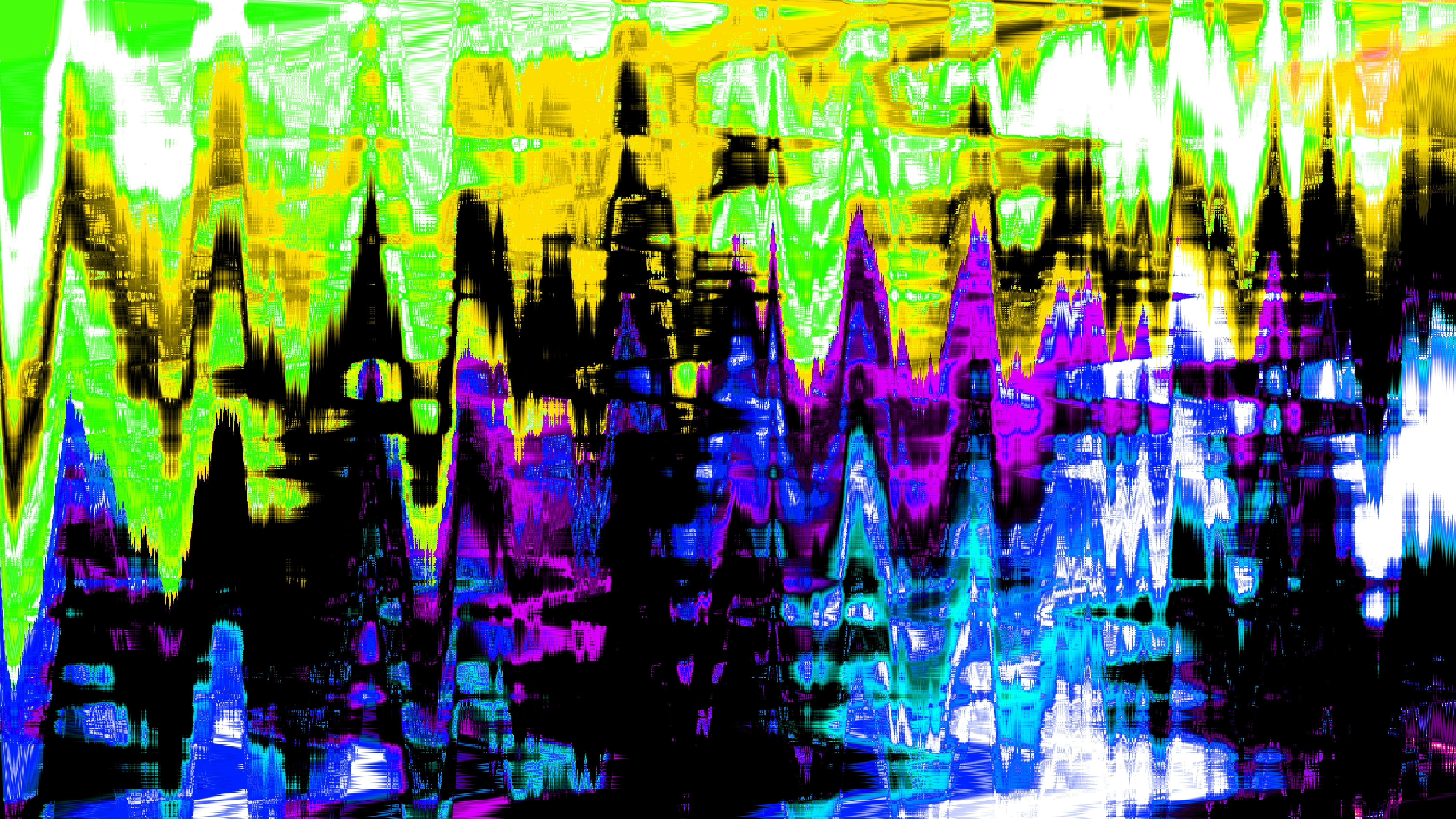 Abstract colorful jagged lines and shapes