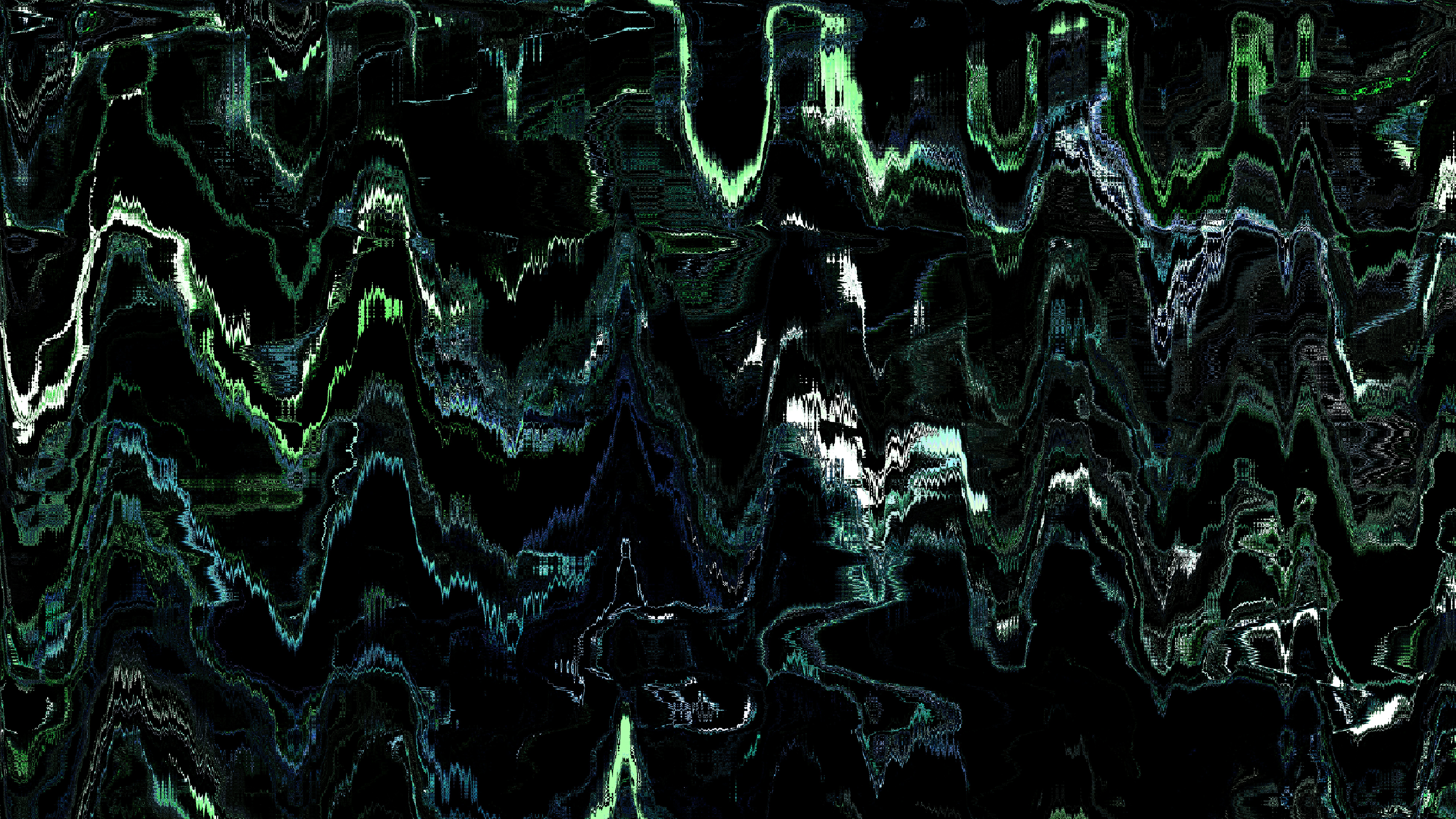 Abstract dark green and blue wavy pattern