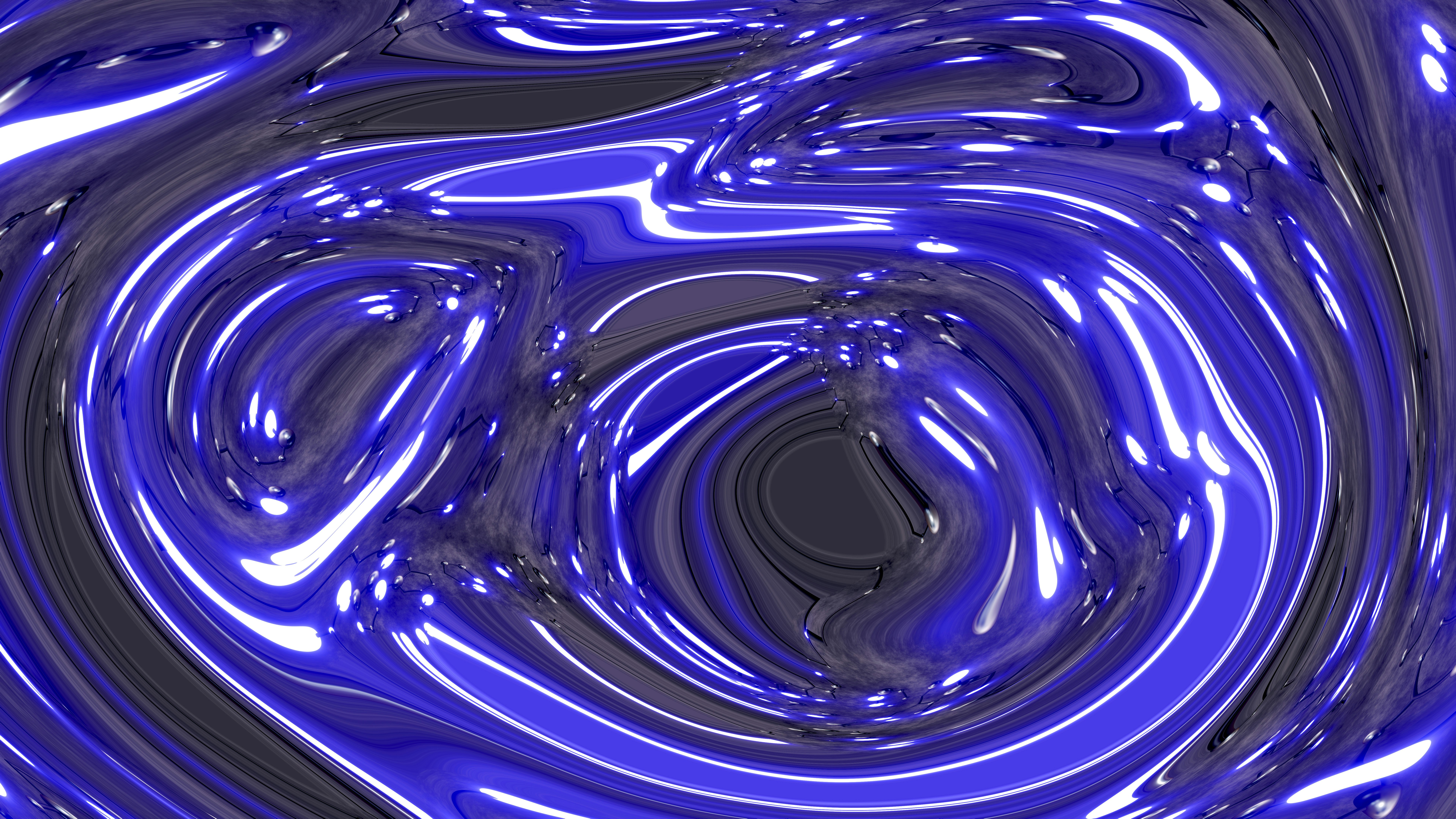 Abstract swirls of blue and white liquid