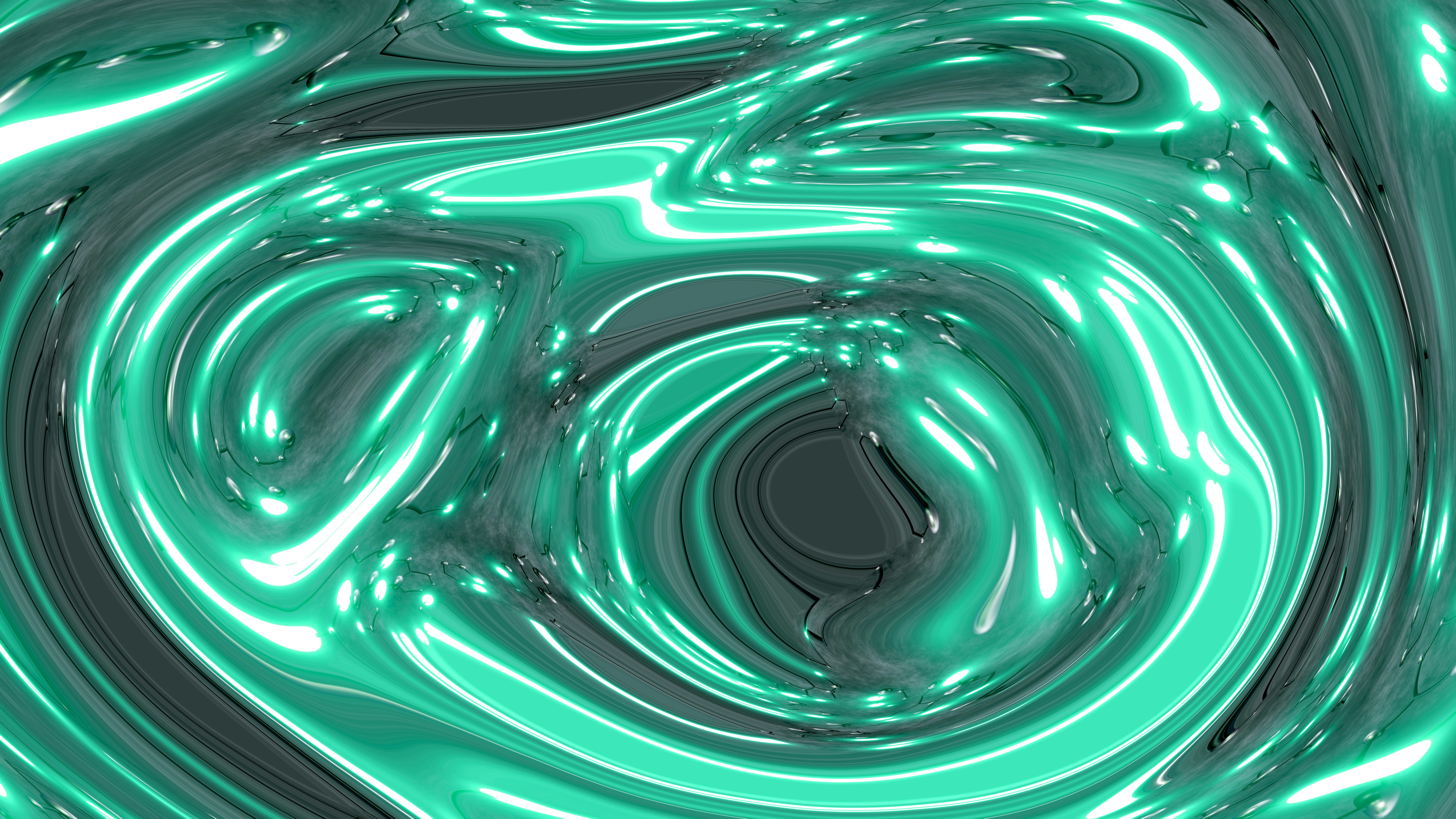 Abstract swirling metallic green liquid texture