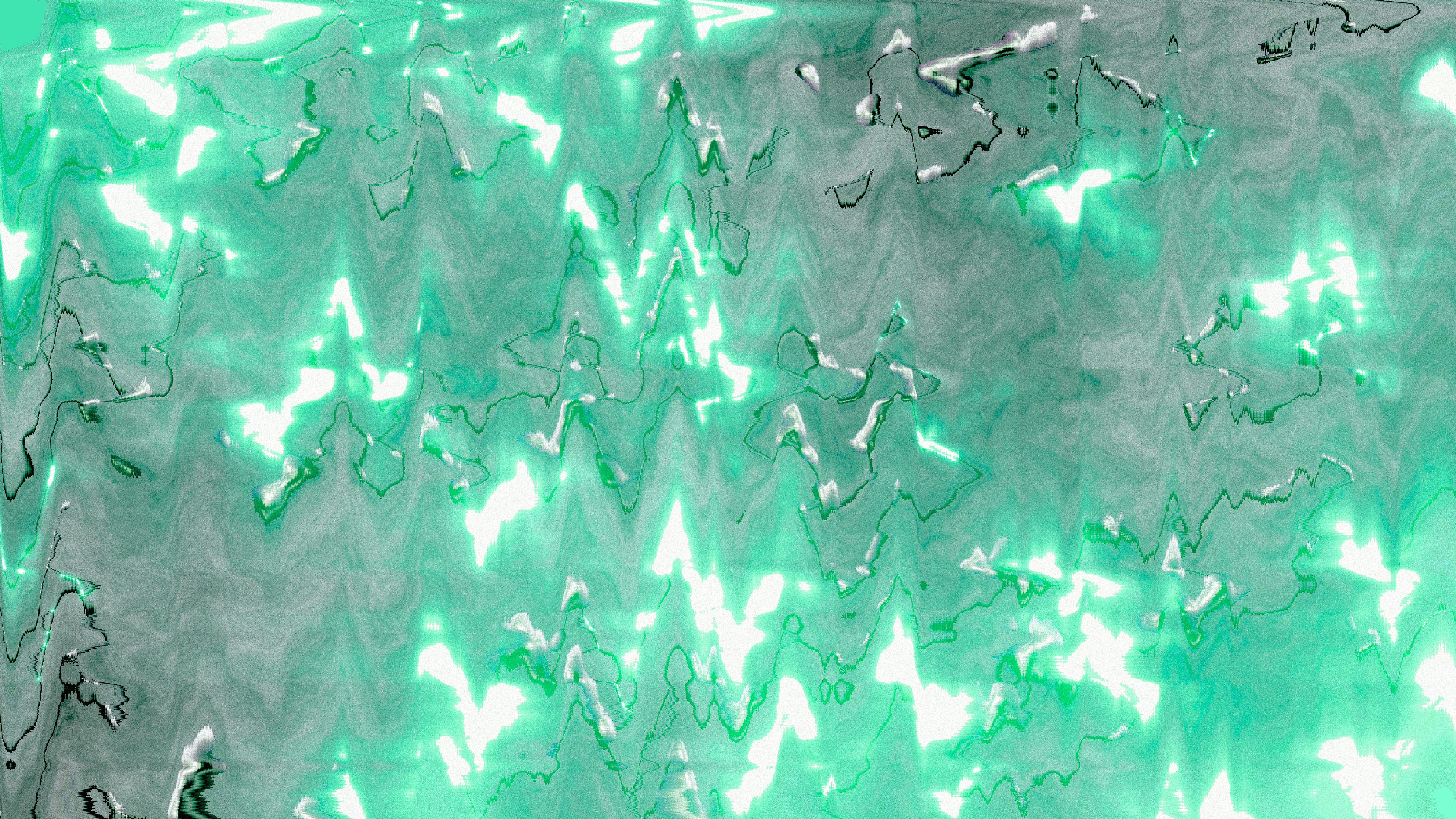 Abstract wavy pattern of bright turquoise and grey