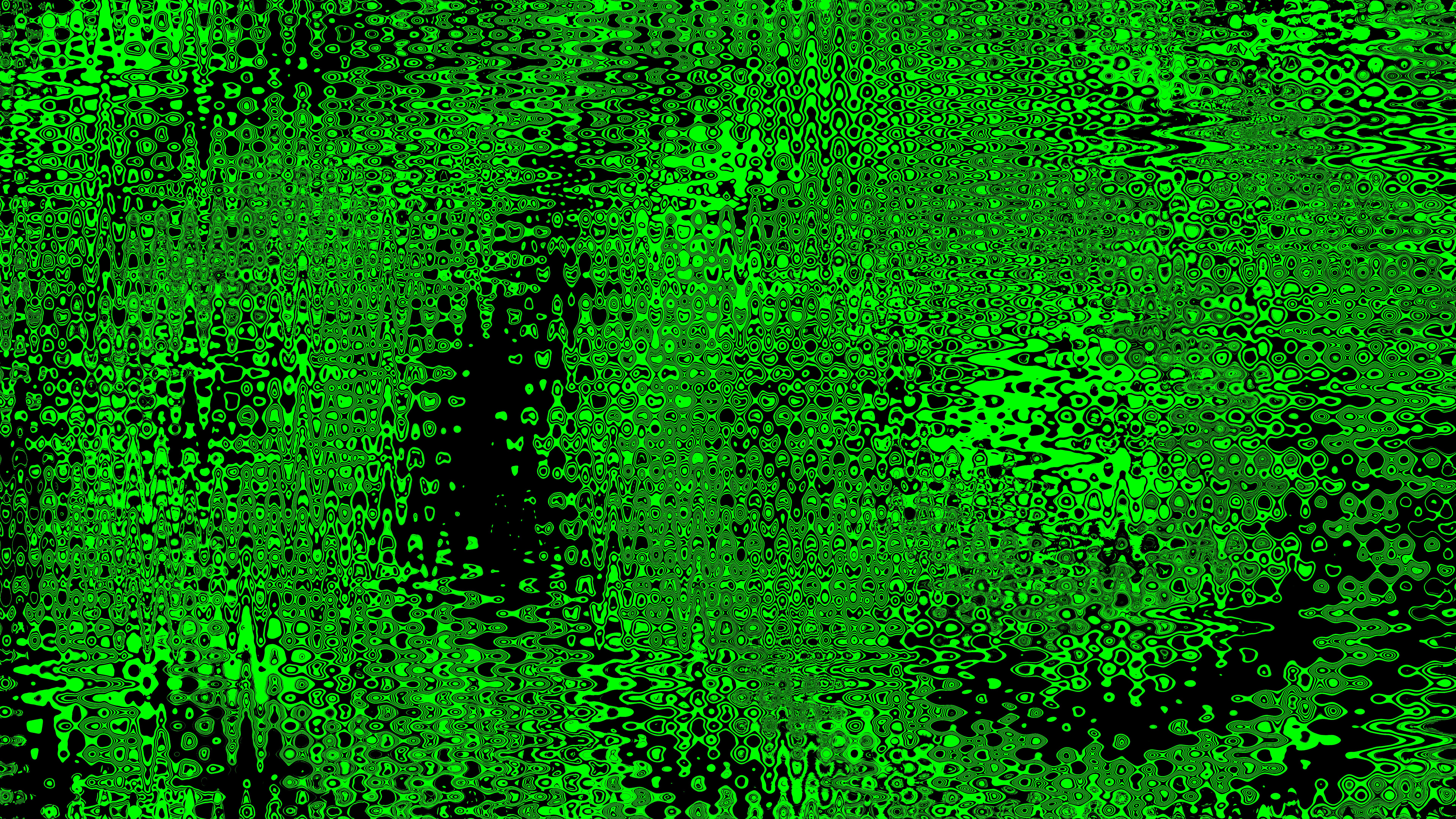 Vibrant green abstract pattern with black background