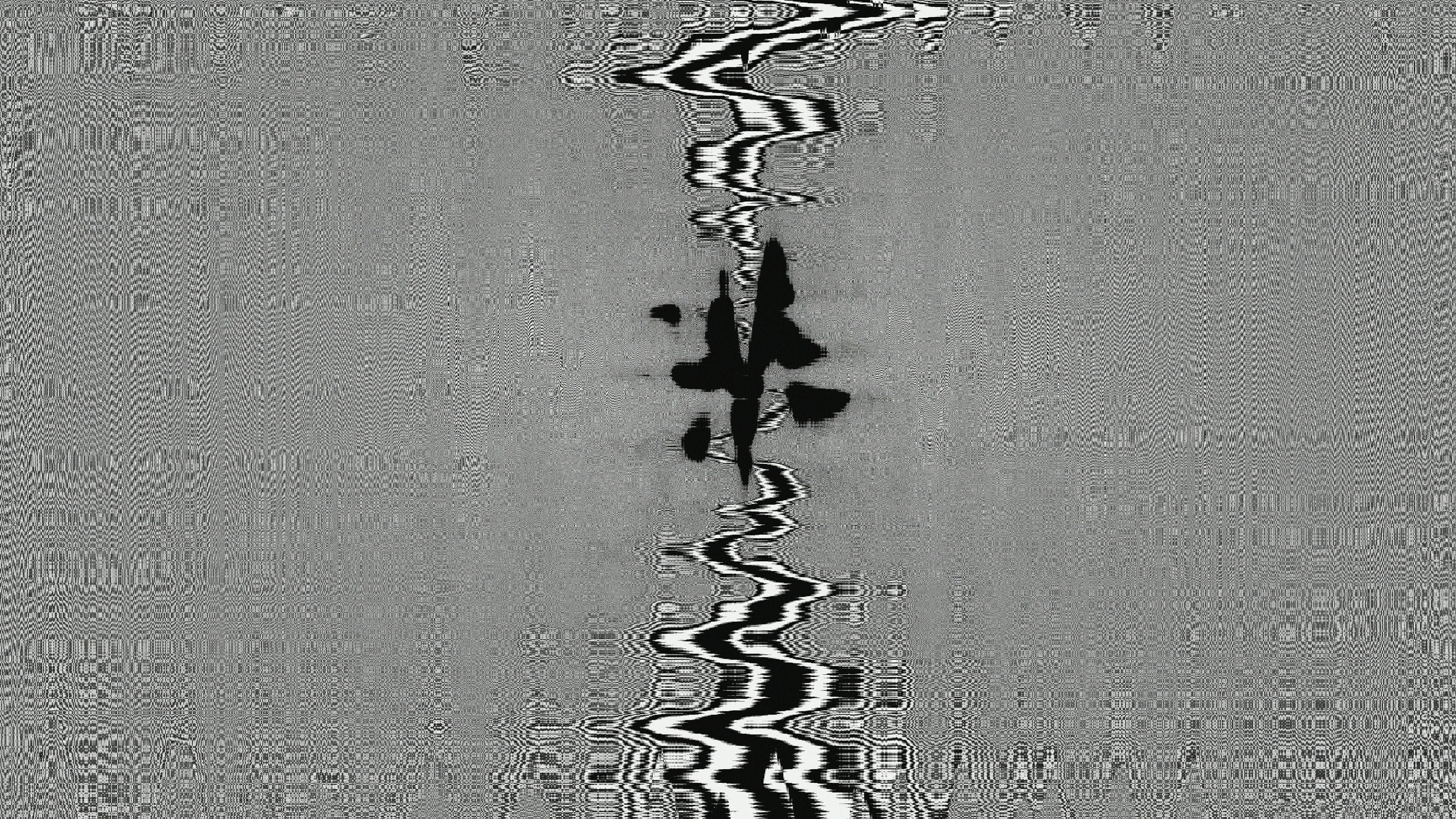 Abstract black and white pattern with wavy lines