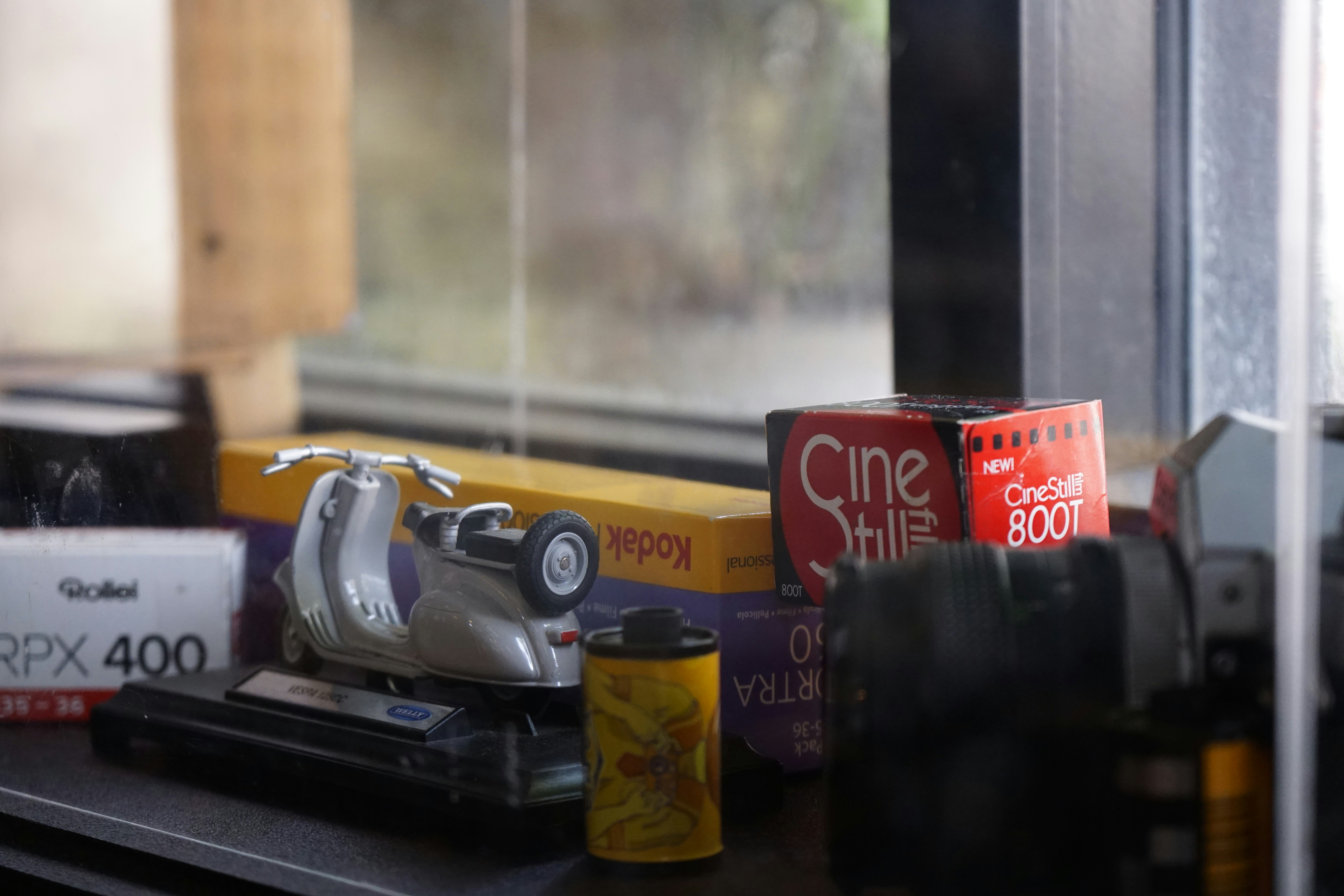 Collection of vintage film and camera accessories