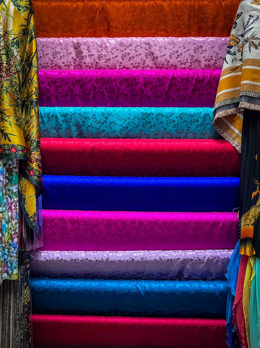 Unstitched silk 3-piece suit fabric in vibrant colours