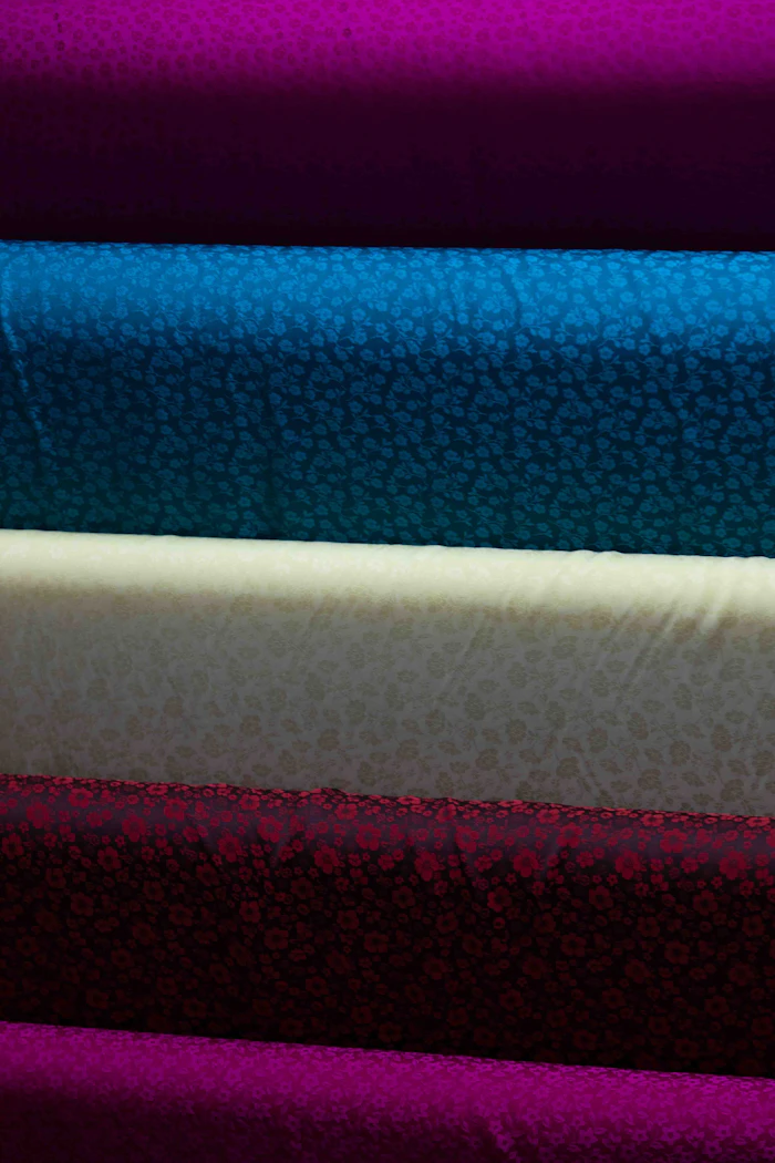 Rolls of colourful fabric