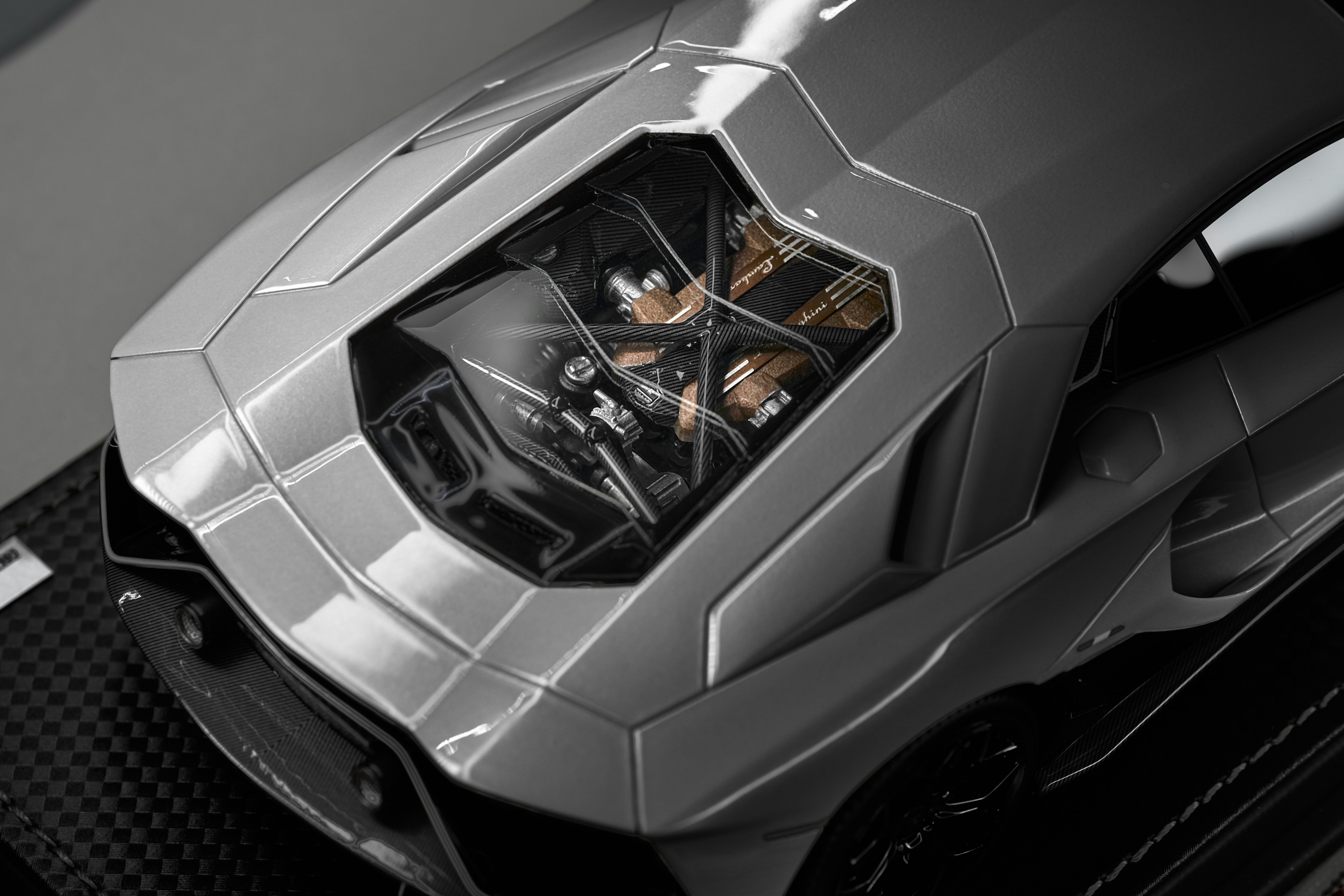 Close-up of a futuristic motorcycle engine