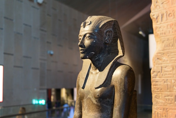 Ancient Egyptian statue and museum heritage