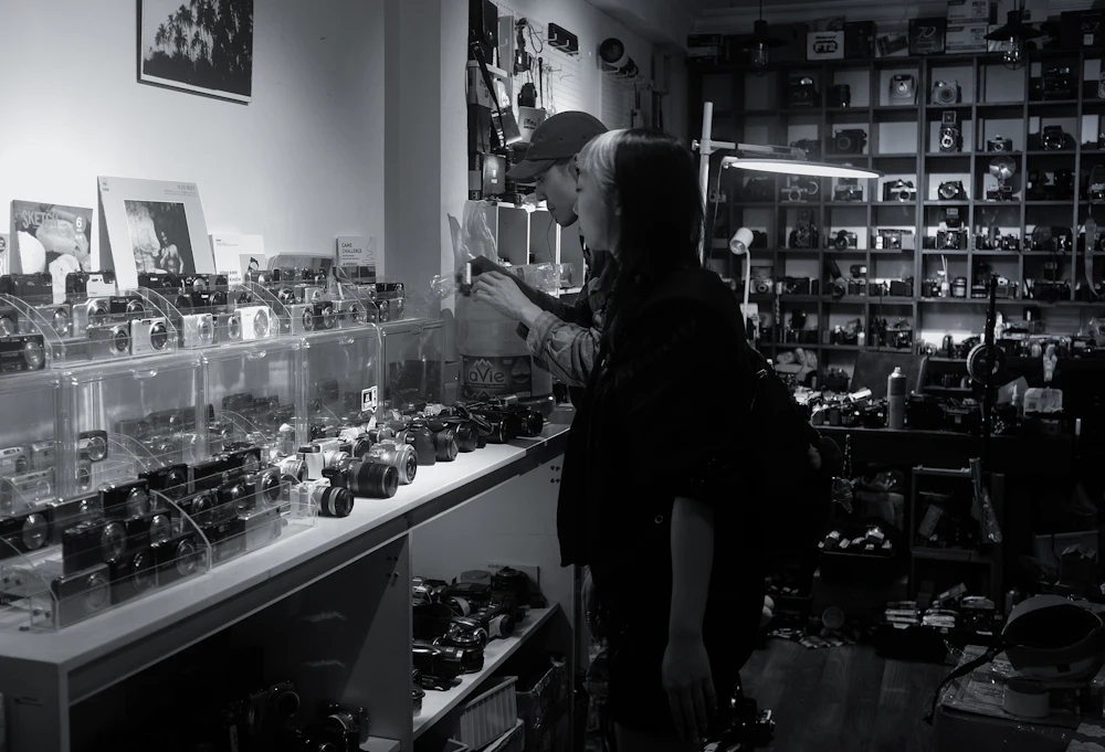 Inside the shop, looking towards the service counter