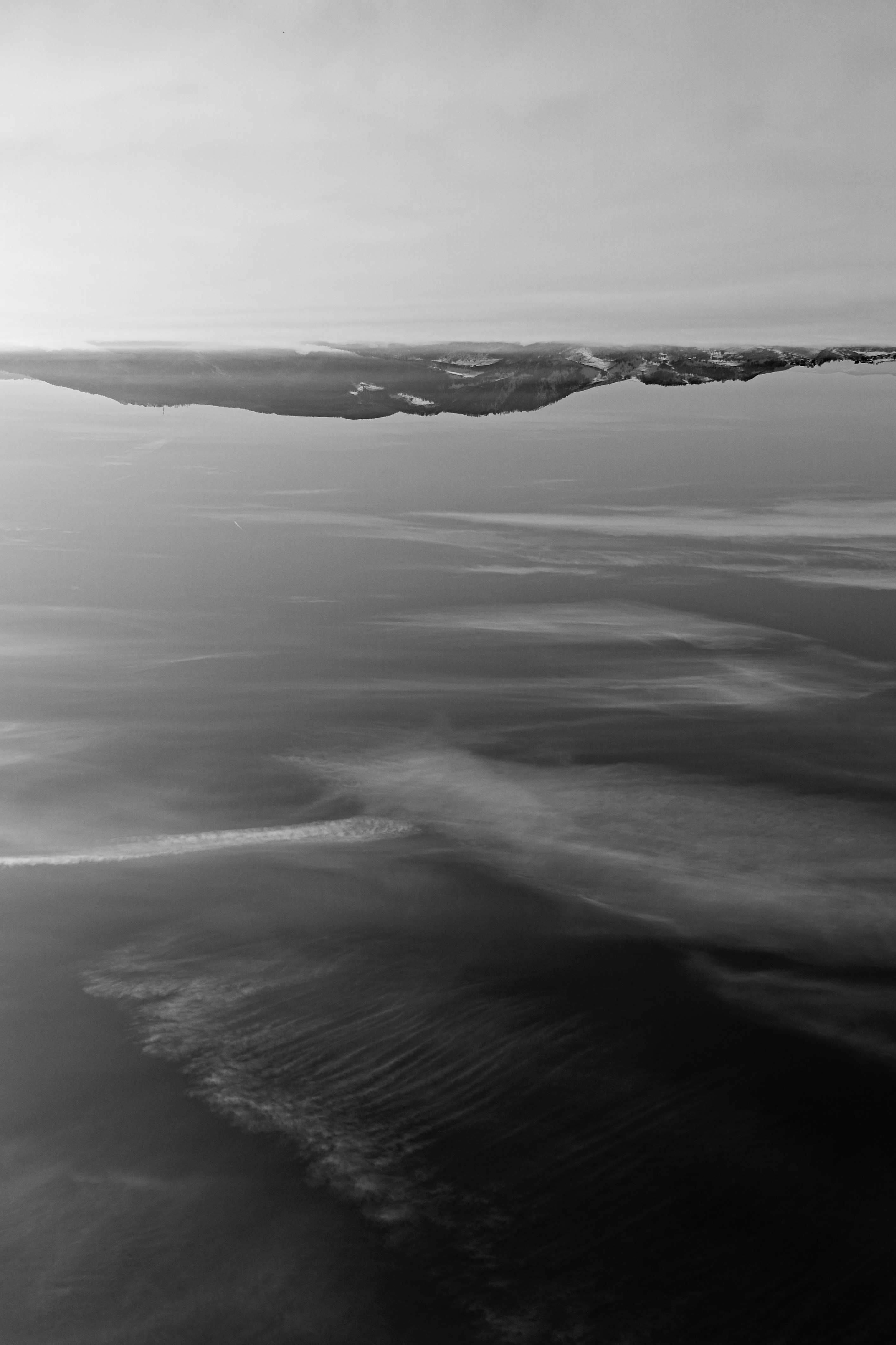 Vista aérea de nubes y cielo al atardecer