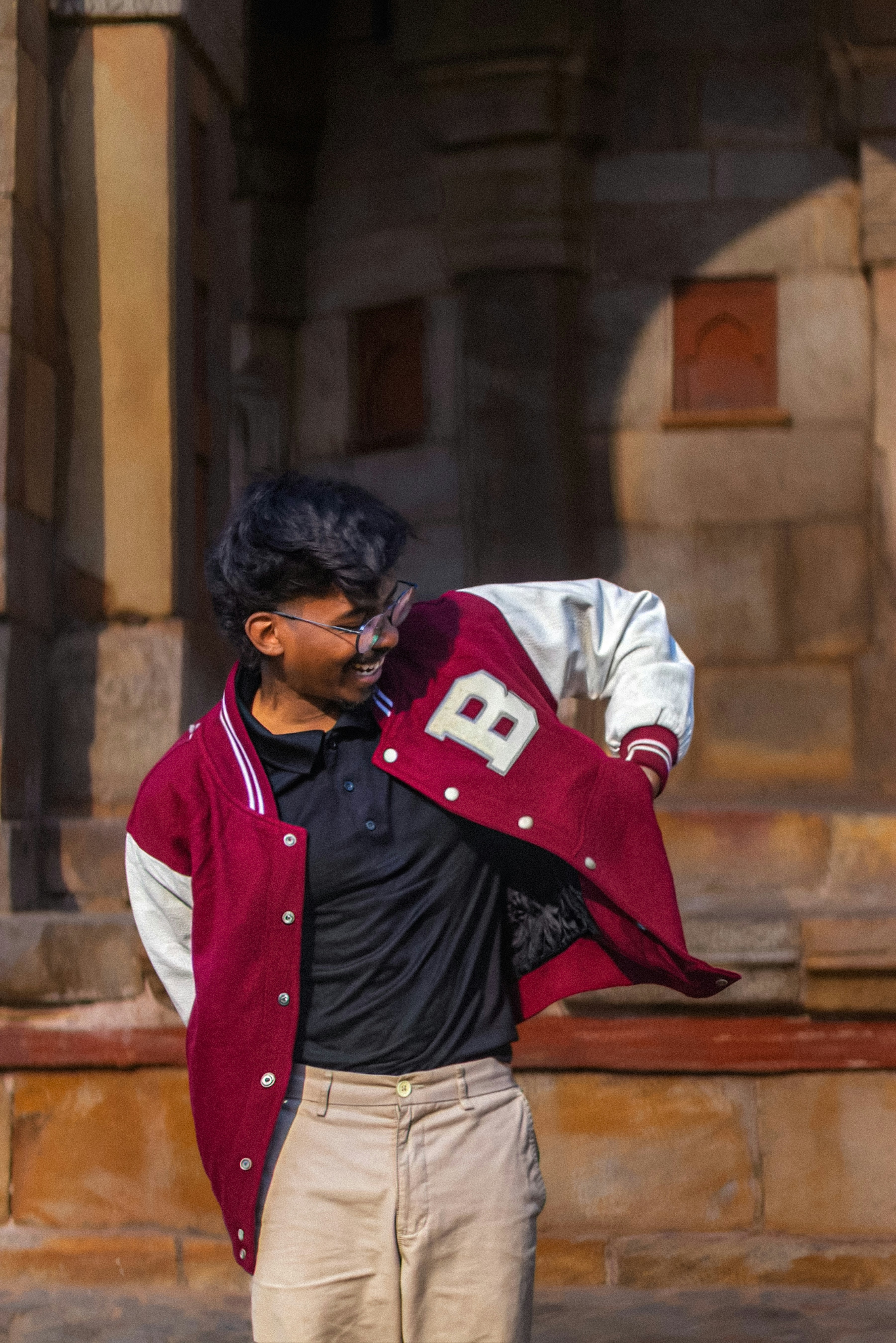 Varsity jacket navy and white