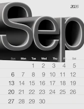 September 2026 calendar with 3D text