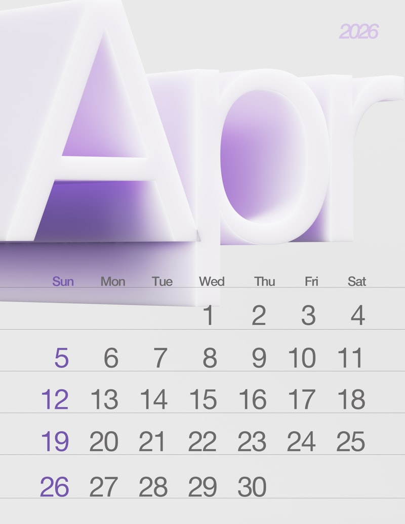 Pastel calendar illustration
