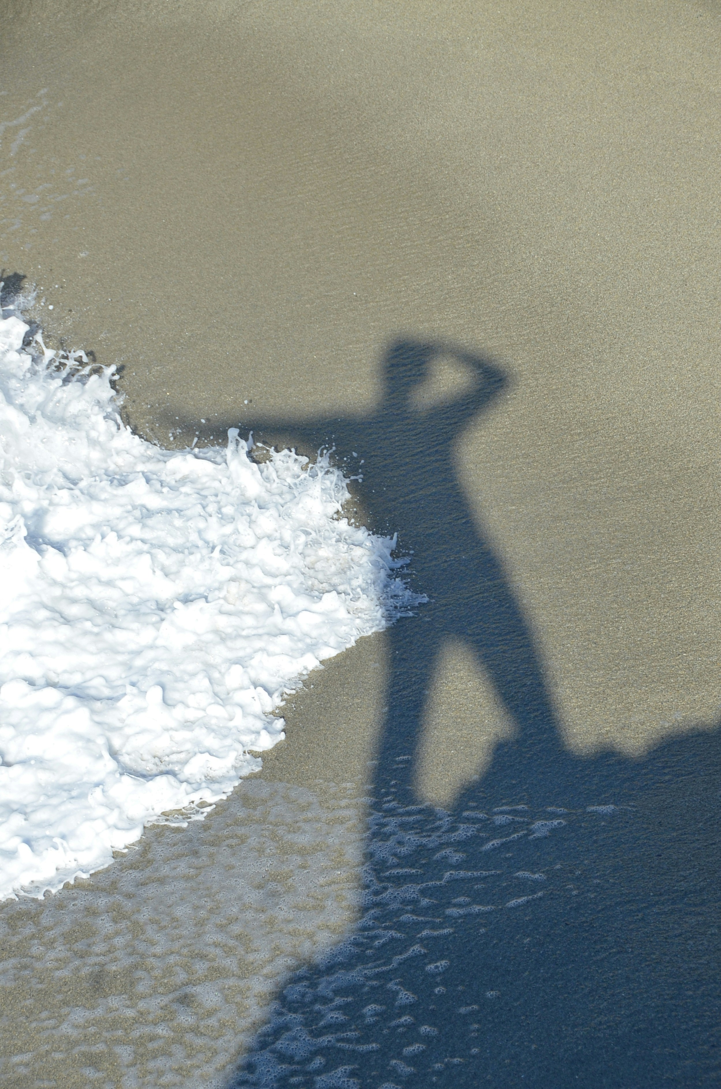 Shadow of a person on a sandy beach with waves photo – Free Beach Image ...