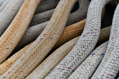 Close-up of braided mechanical packing rope material