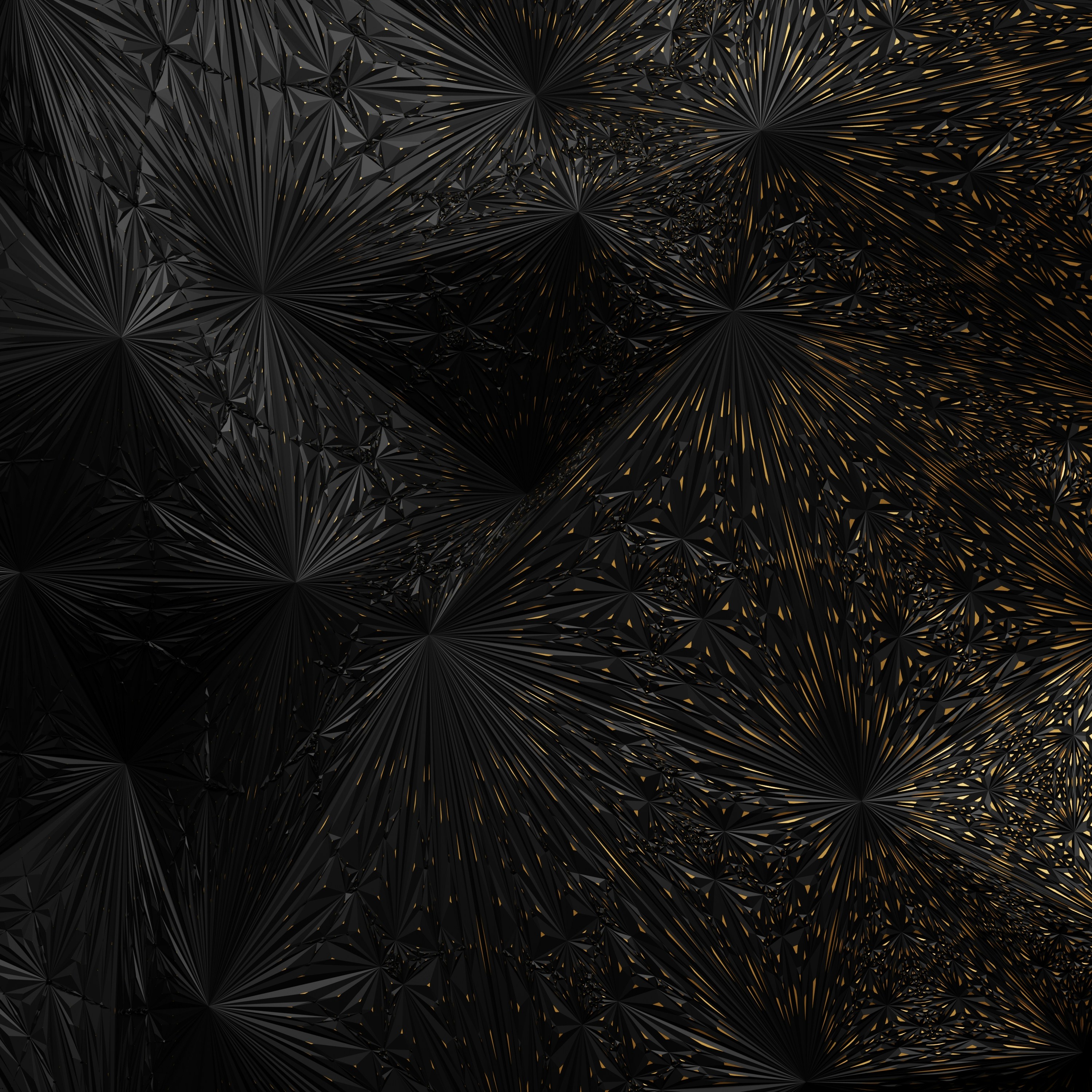 Abstract dark geometric pattern with golden accents