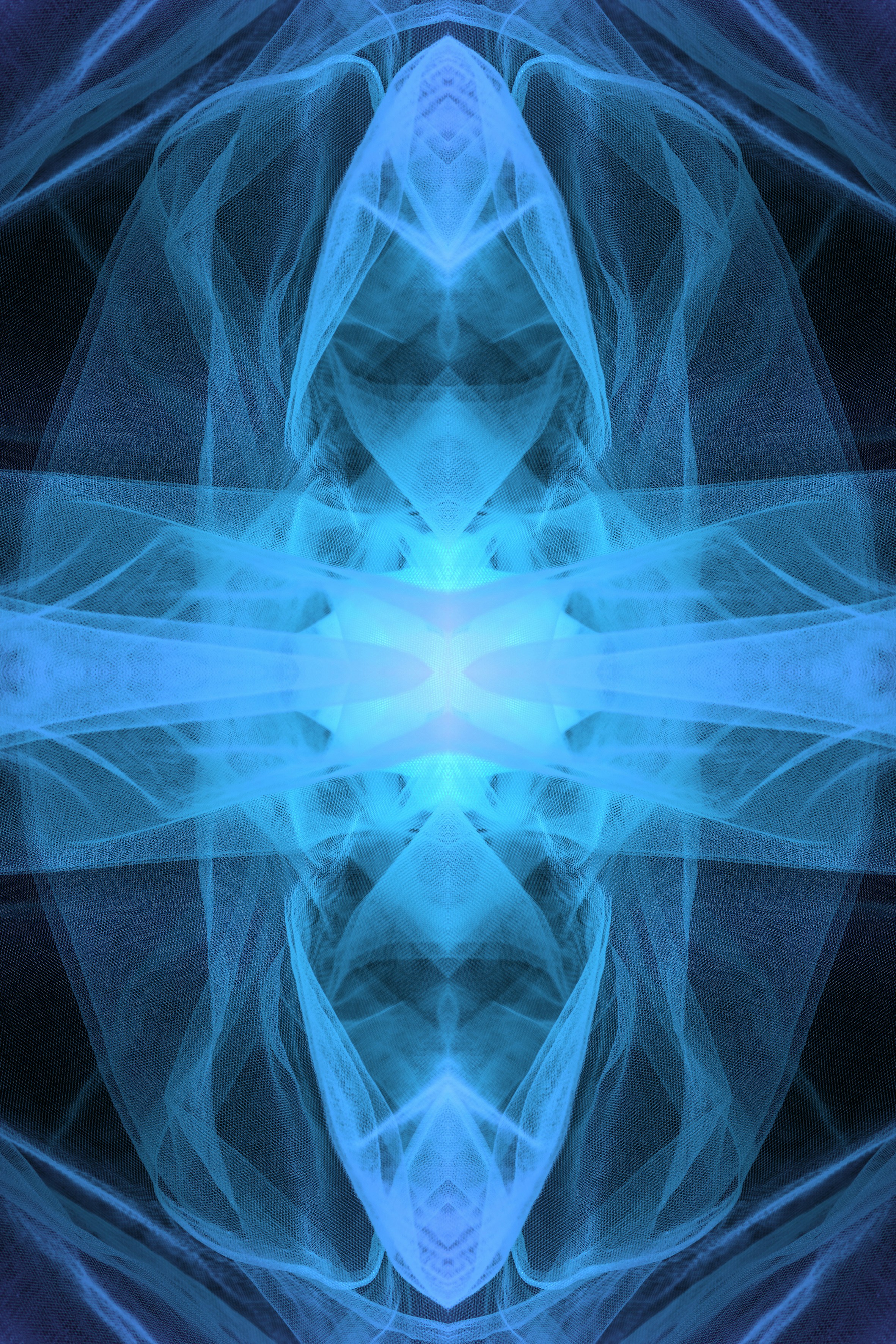 Abstract blue ethereal light patterns