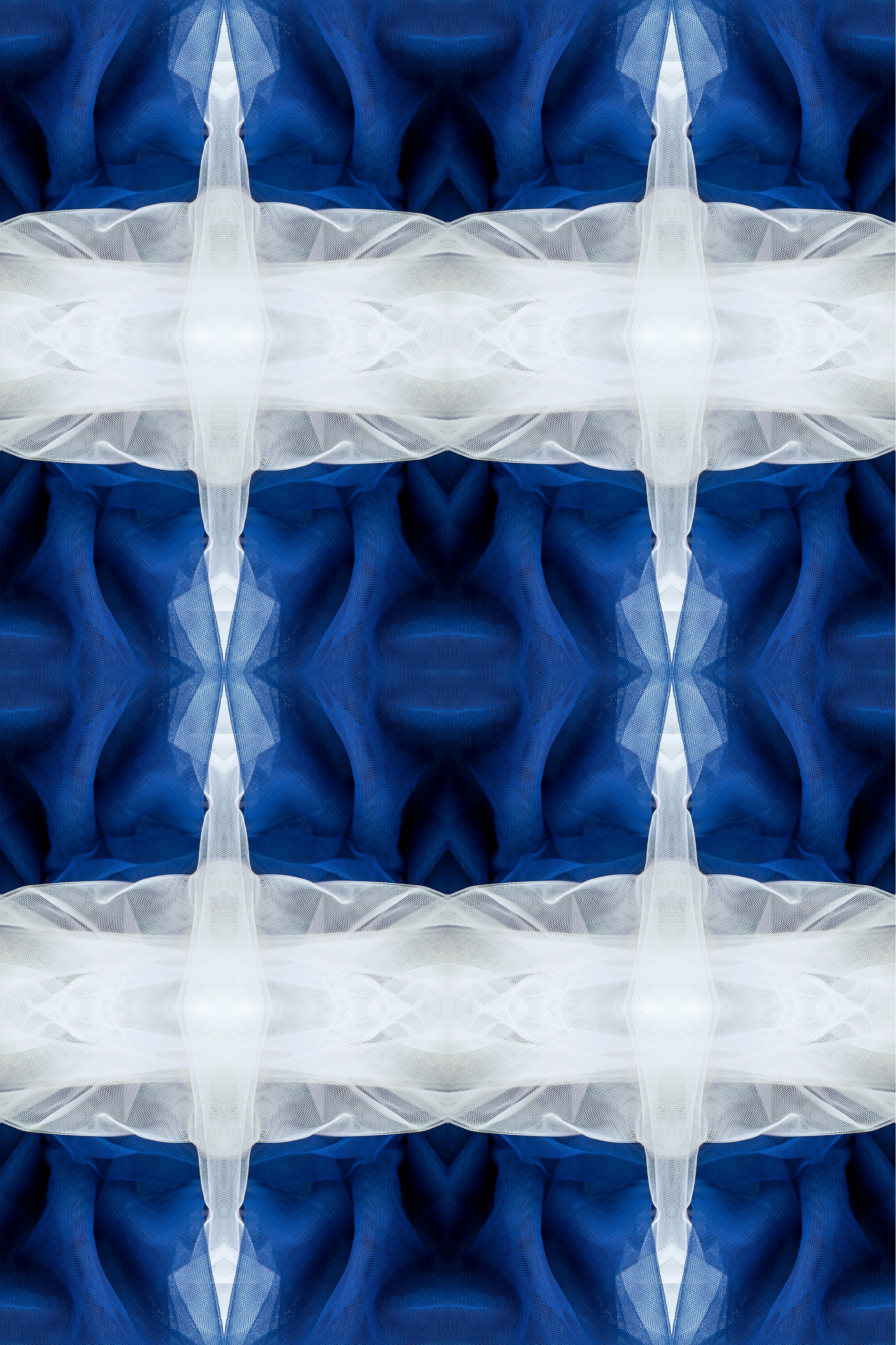 Abstract blue and white fabric pattern
