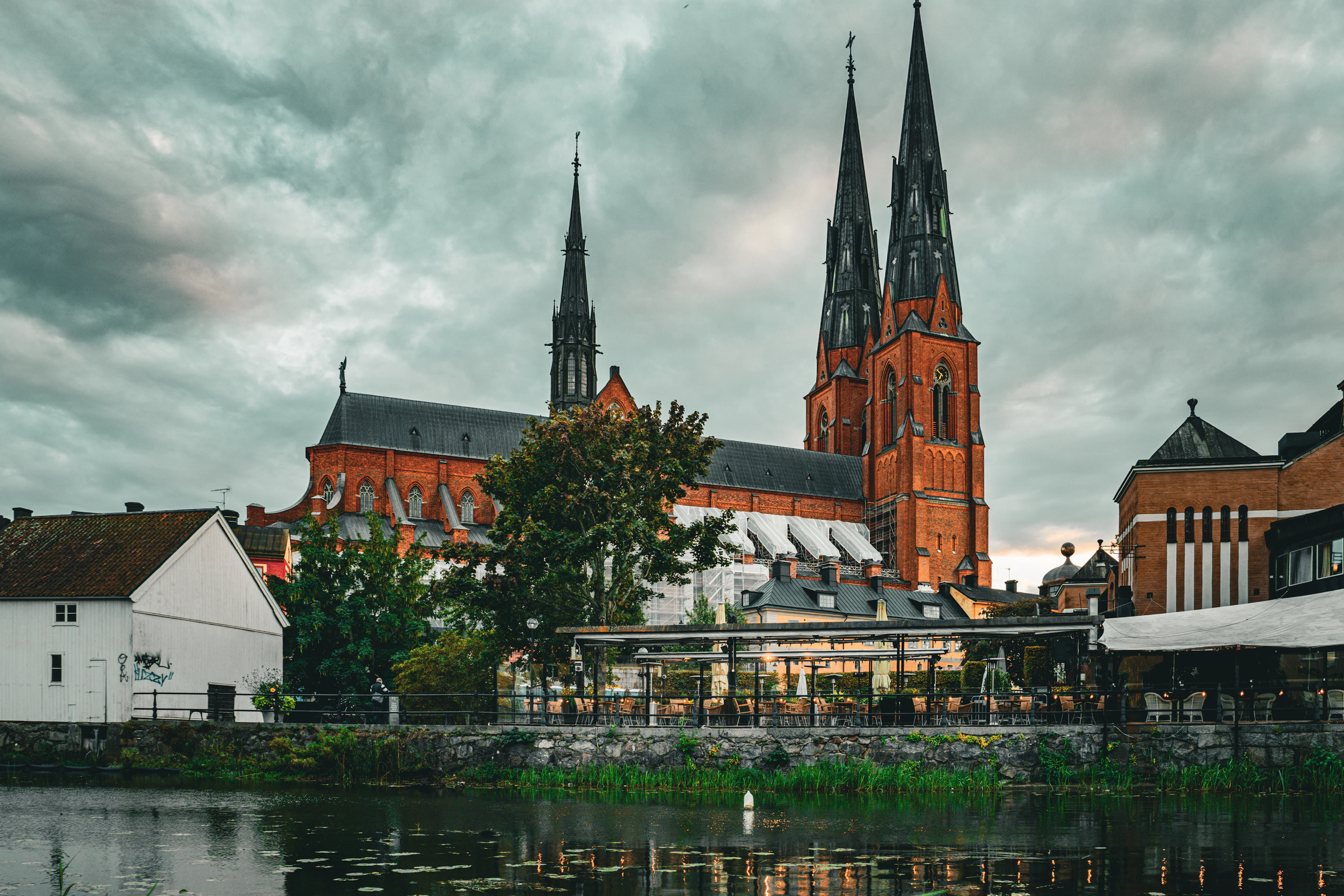 Uppsala Cathedral above the Fyris river