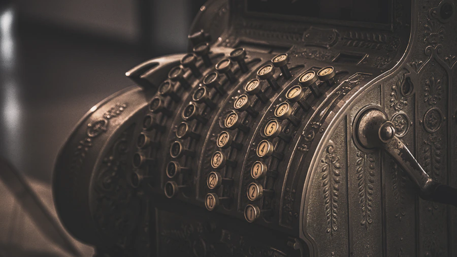 Brass cash register