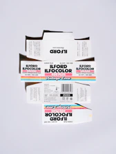 Ilford ilfocolor 400 plus film boxes stacked