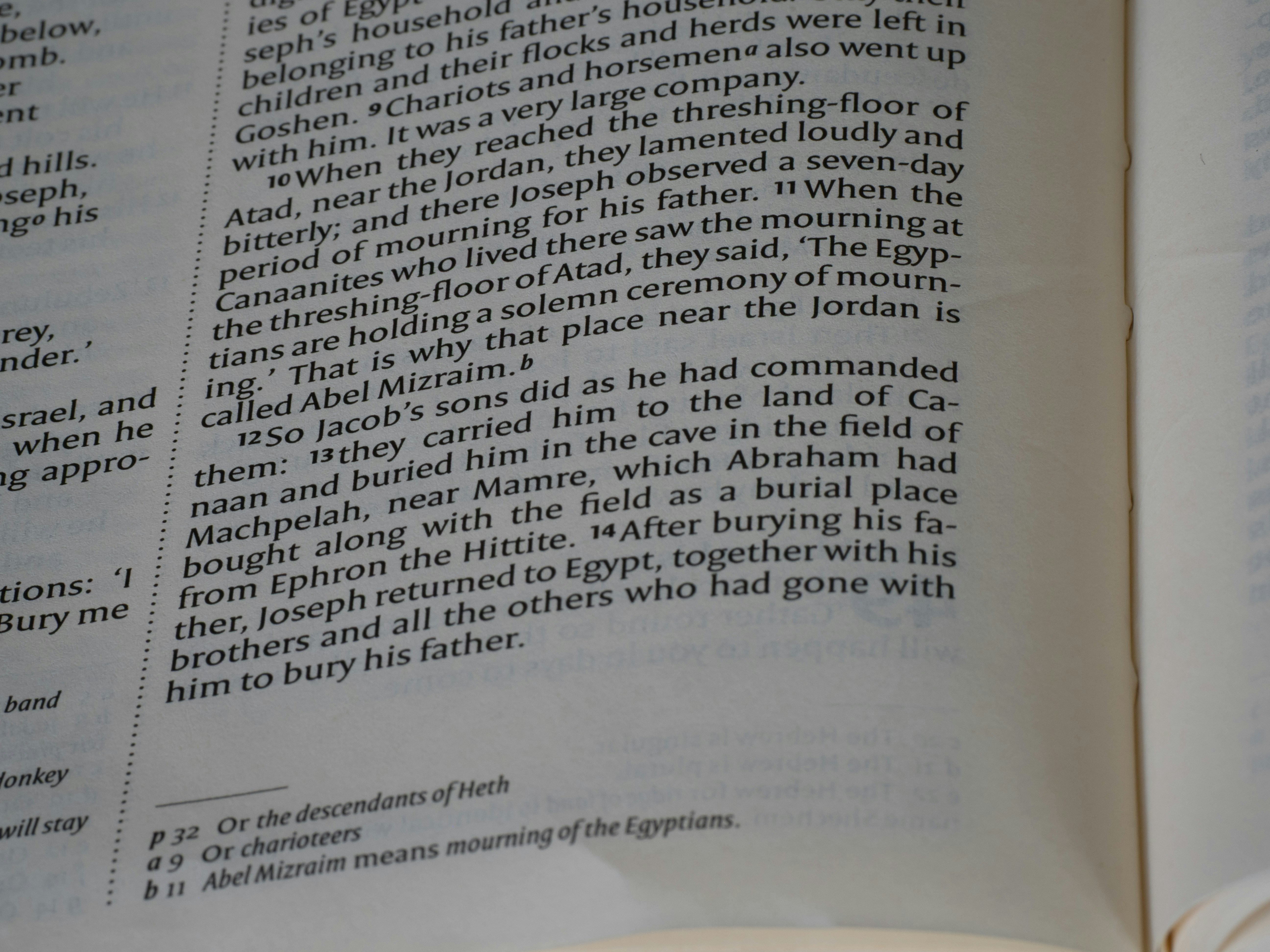 Close-up of text from a book