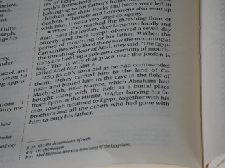 Close-up of text from a book