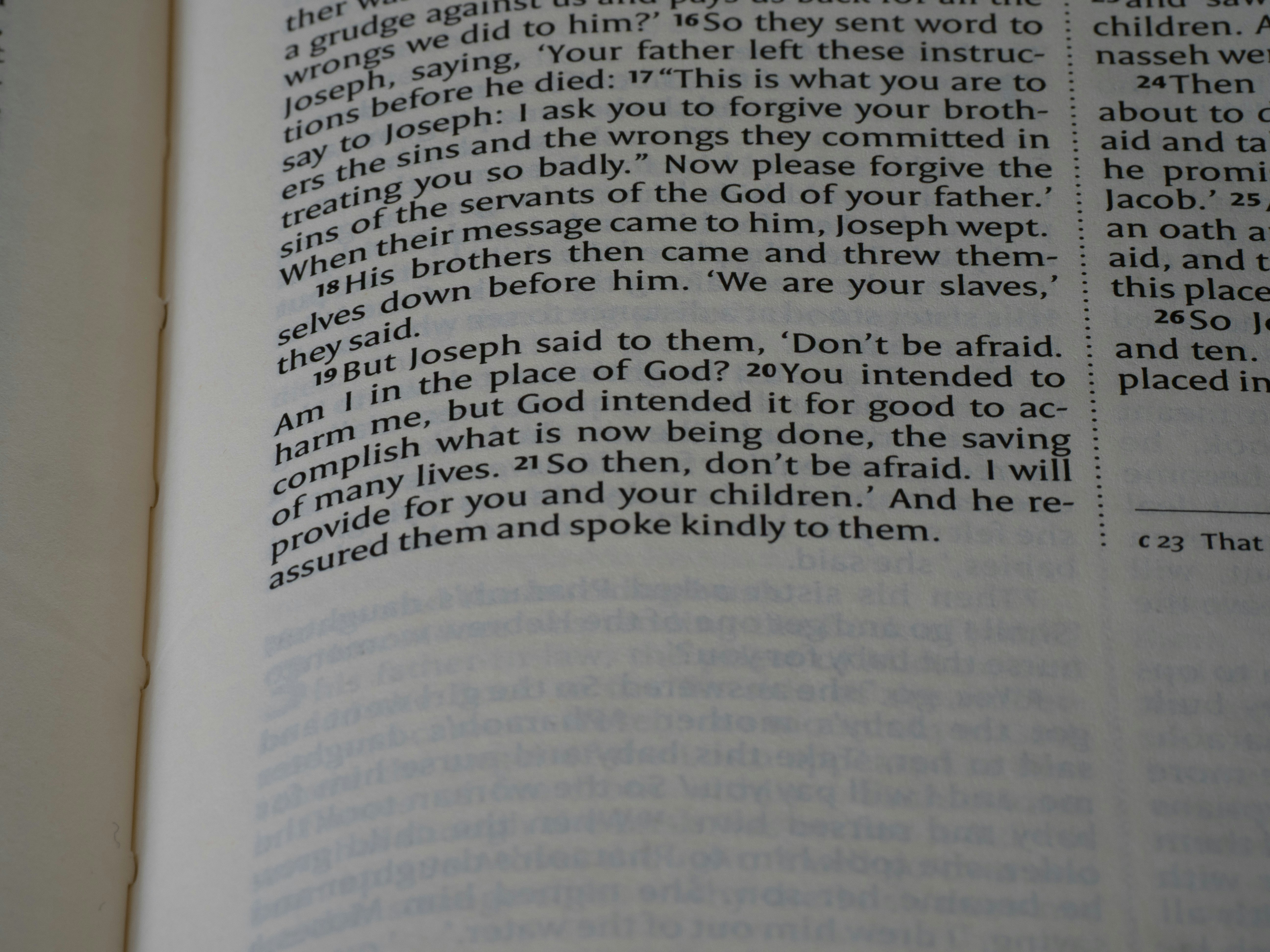 Close-up of text on a page of a book.