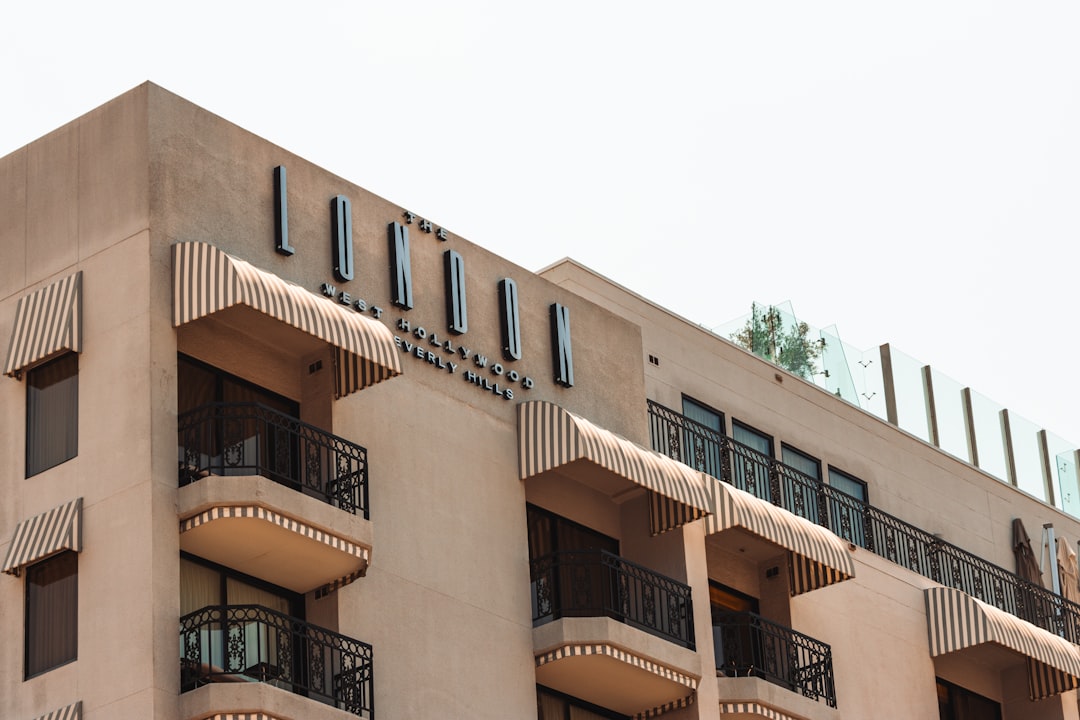 Modern building with balconies and awnings