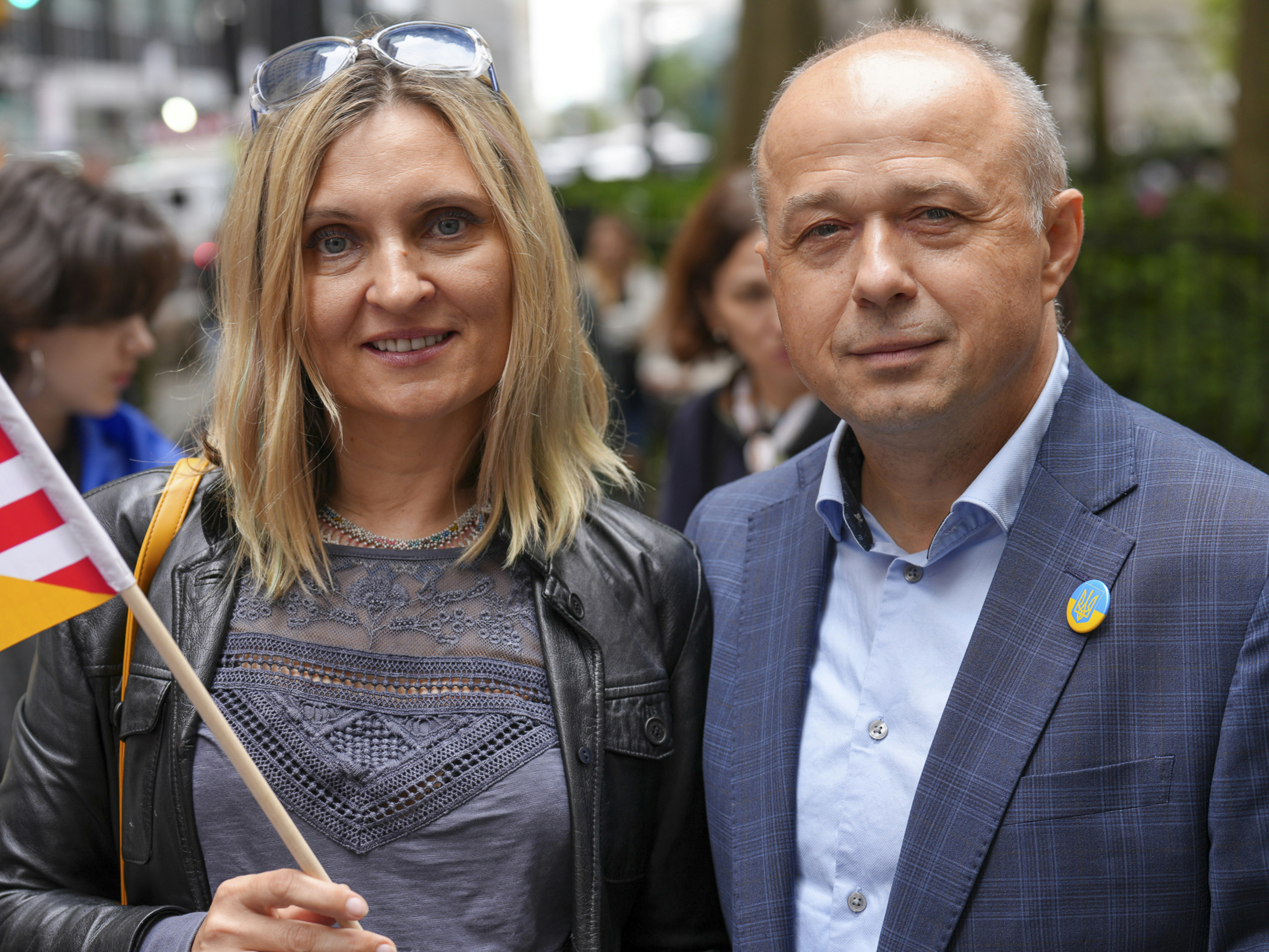 A man and woman pose for a photo