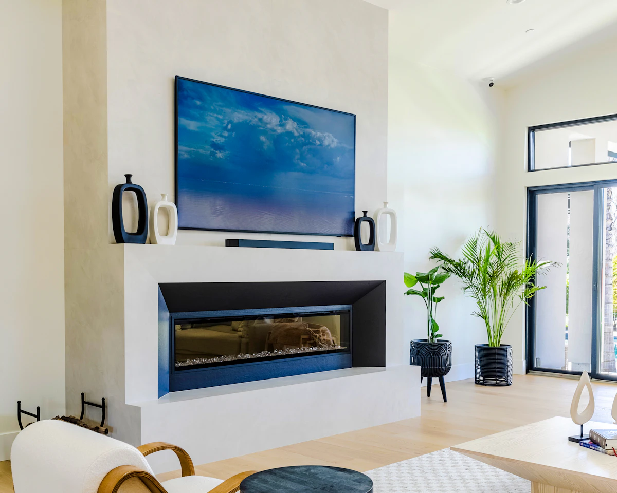 Modern fireplace and television feature wall inspiration